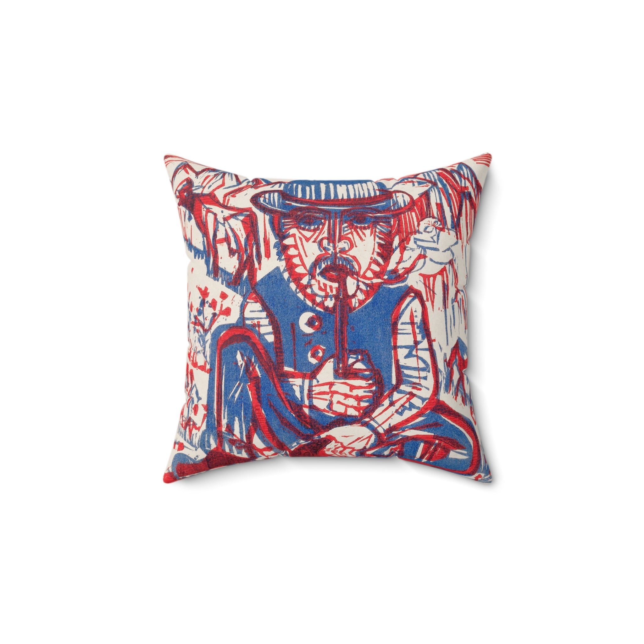Masters of Art Ernst Ludwig Kirchner Smoking Peasant Square Indoor Accent Pillow