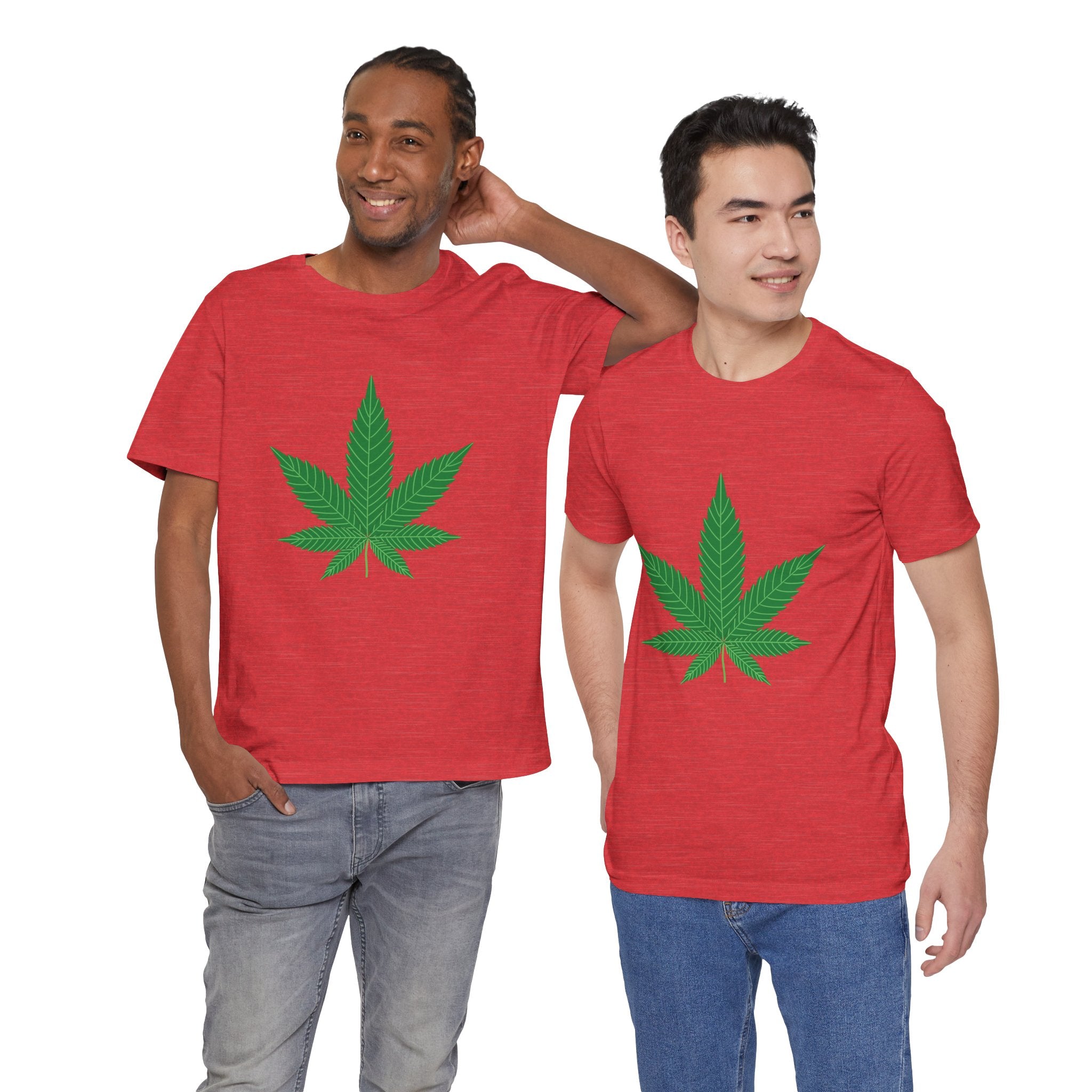 Custom Retro - a - go - go Series Herb Leaf Unisex Jersey Short Sleeve T - Shirt - POPvault