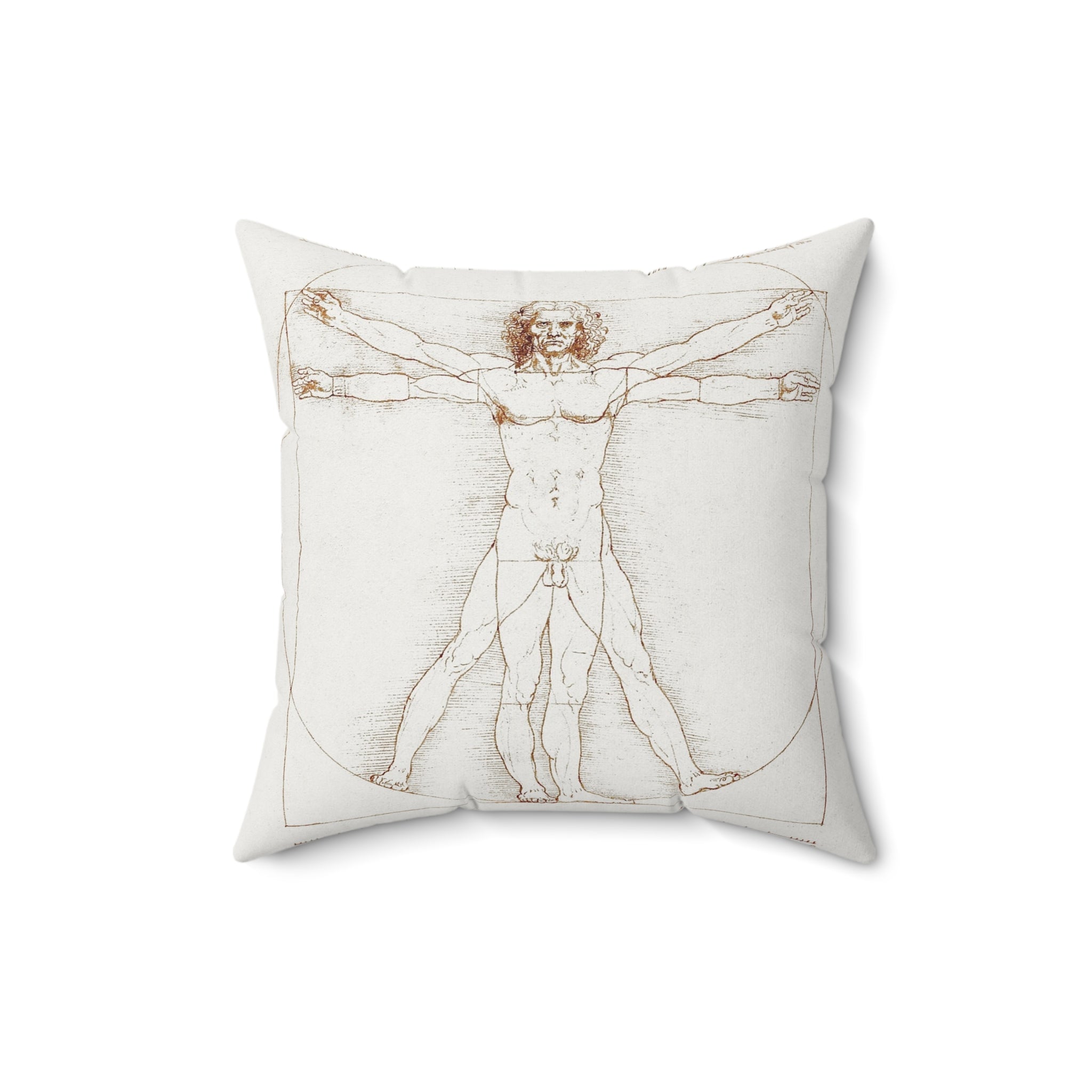Masters of Art Leonardo da Vinci Vitruvian Man Square Indoor Accent Pillow