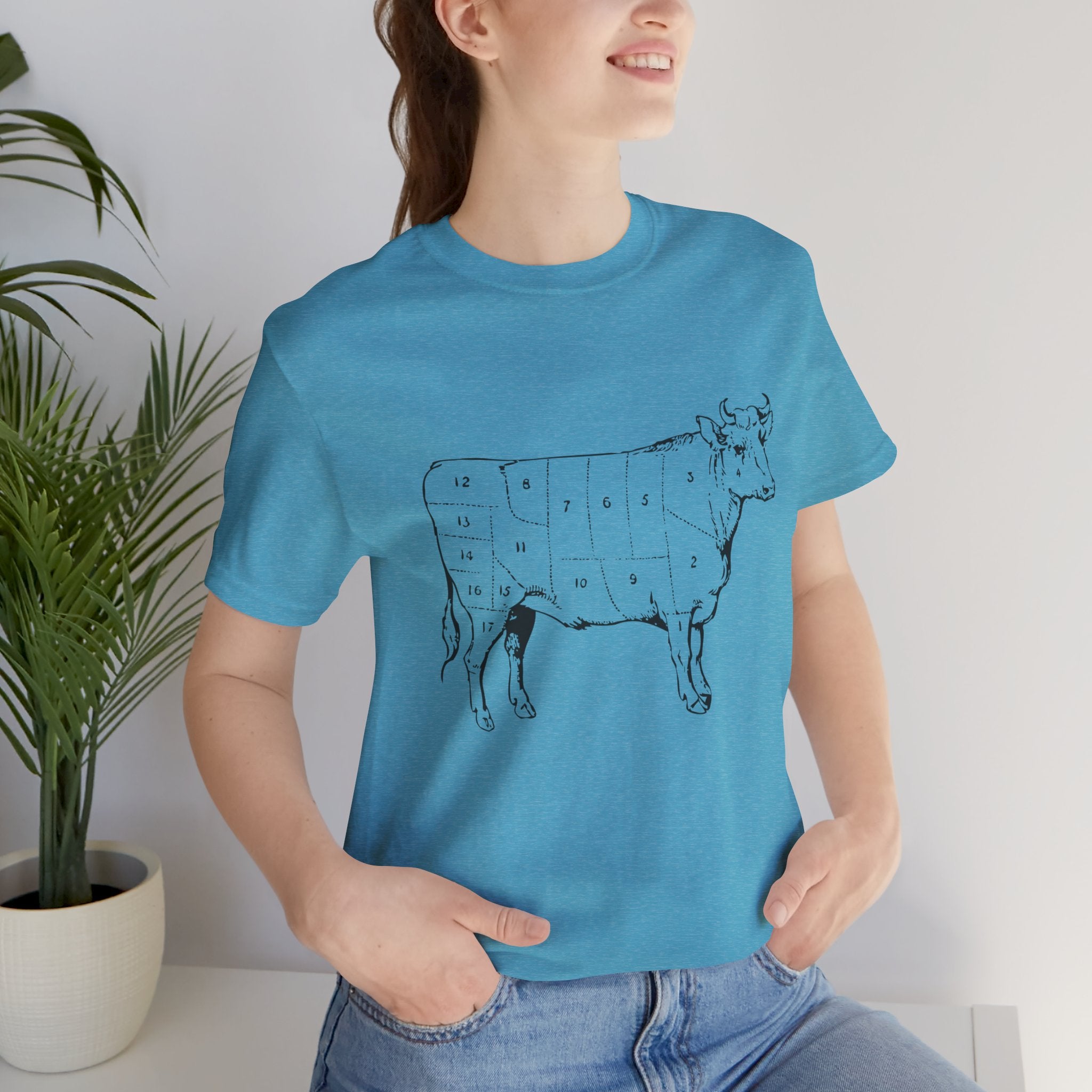 Custom Retro-a-go-go Series Cow Parts Unisex Jersey Short Sleeve T-Shirt - POPvault - 11744179210426021903