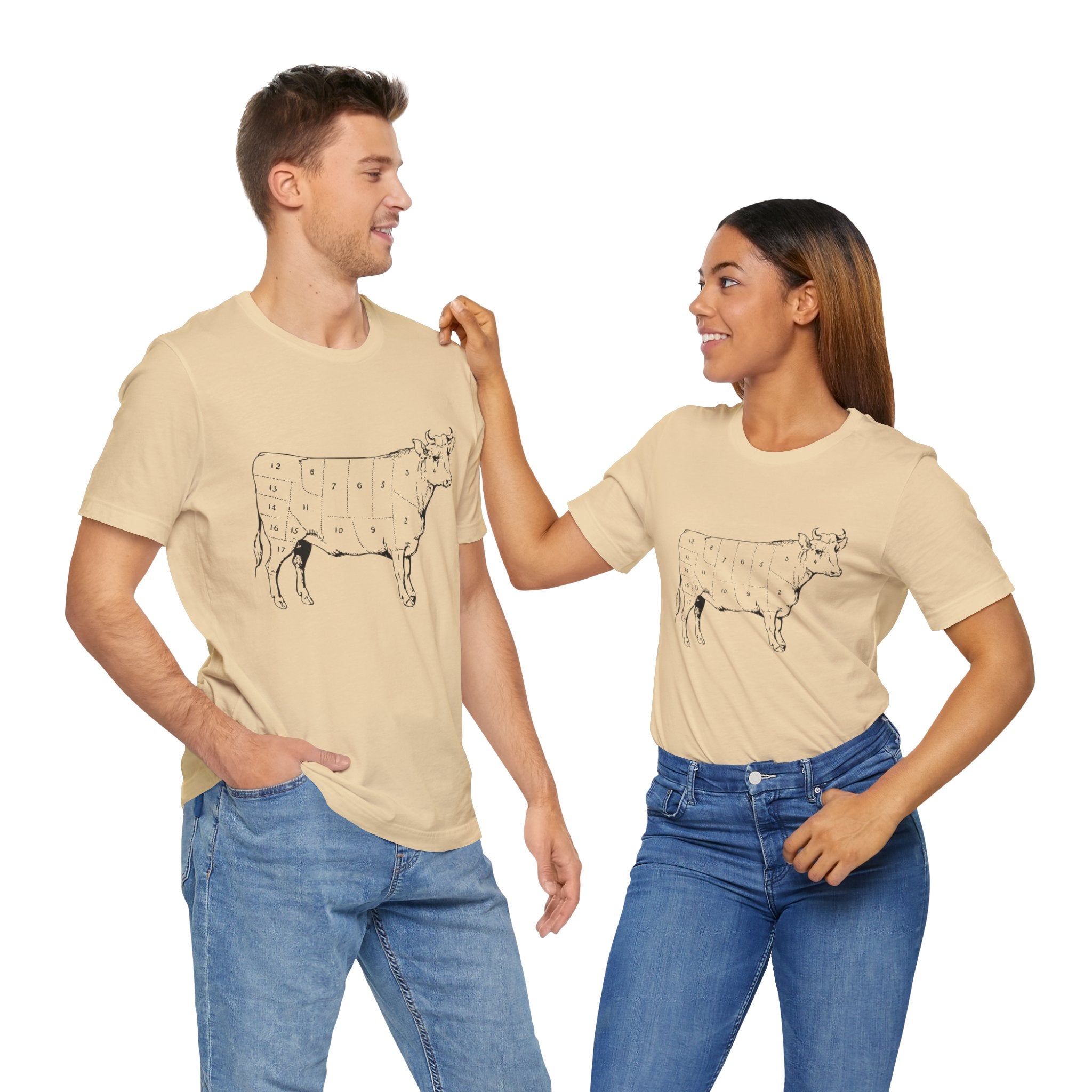 Custom Retro-a-go-go Series Cow Parts Unisex Jersey Short Sleeve T-Shirt - POPvault - 11744179210426021903