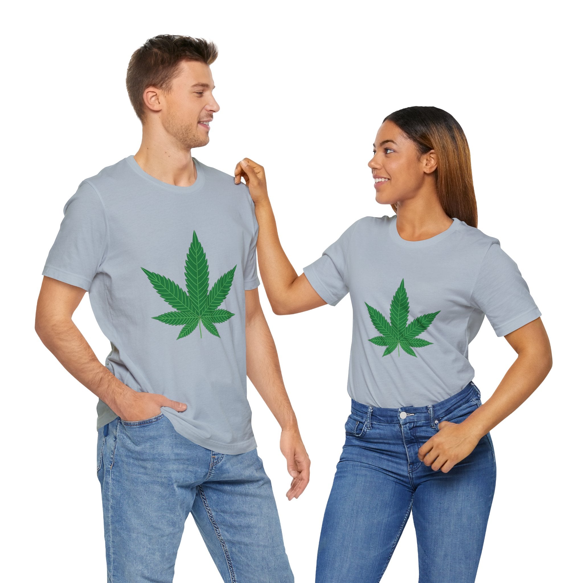 Custom Retro - a - go - go Series Herb Leaf Unisex Jersey Short Sleeve T - Shirt - POPvault