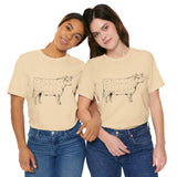 Custom Retro-a-go-go Series Cow Parts Unisex Jersey Short Sleeve T-Shirt - POPvault - 11744179210426021903