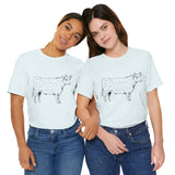 Custom Retro-a-go-go Series Cow Parts Unisex Jersey Short Sleeve T-Shirt - POPvault - 11744179210426021903