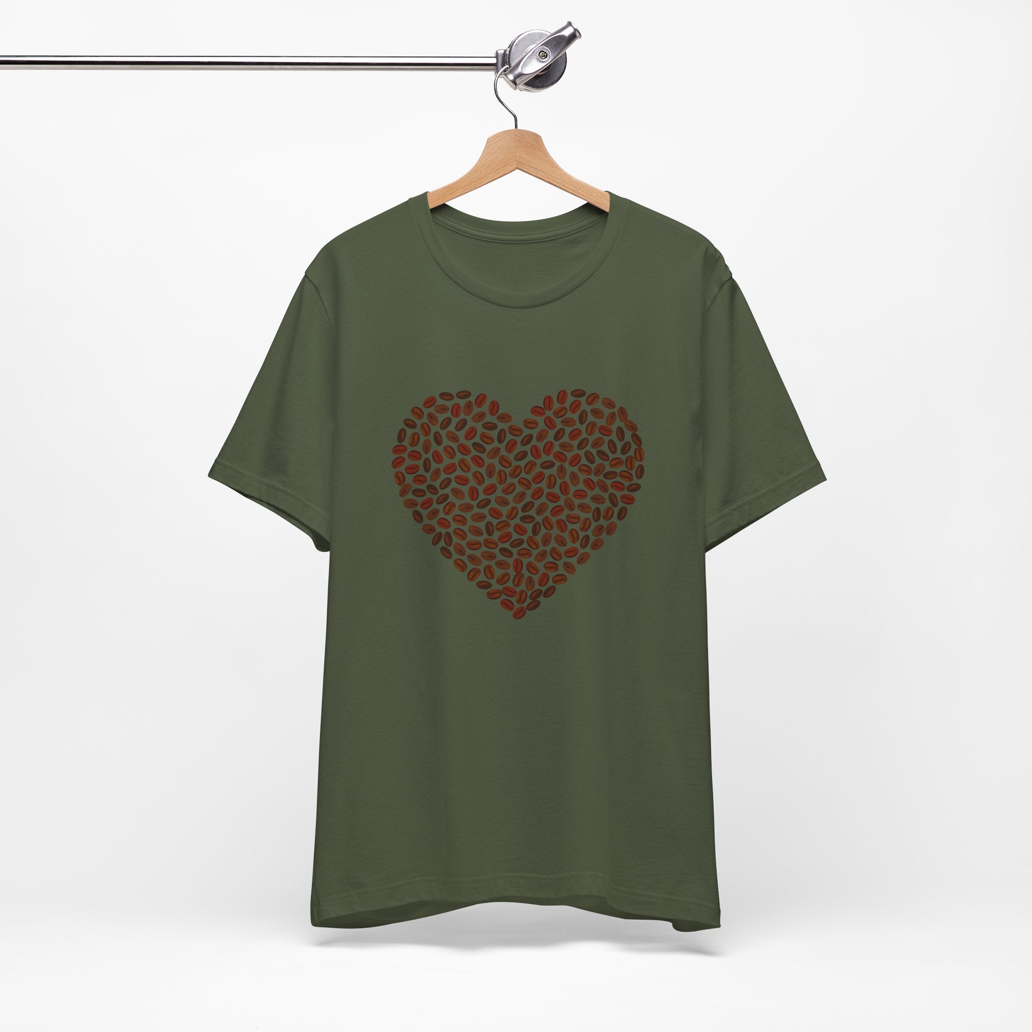 Custom Retro - a - go - go Series Coffee Bean Heart Unisex Jersey Short Sleeve T - Shirt - POPvault