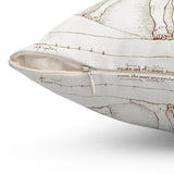 Masters of Art Leonardo da Vinci Vitruvian Man Square Indoor Accent Pillow