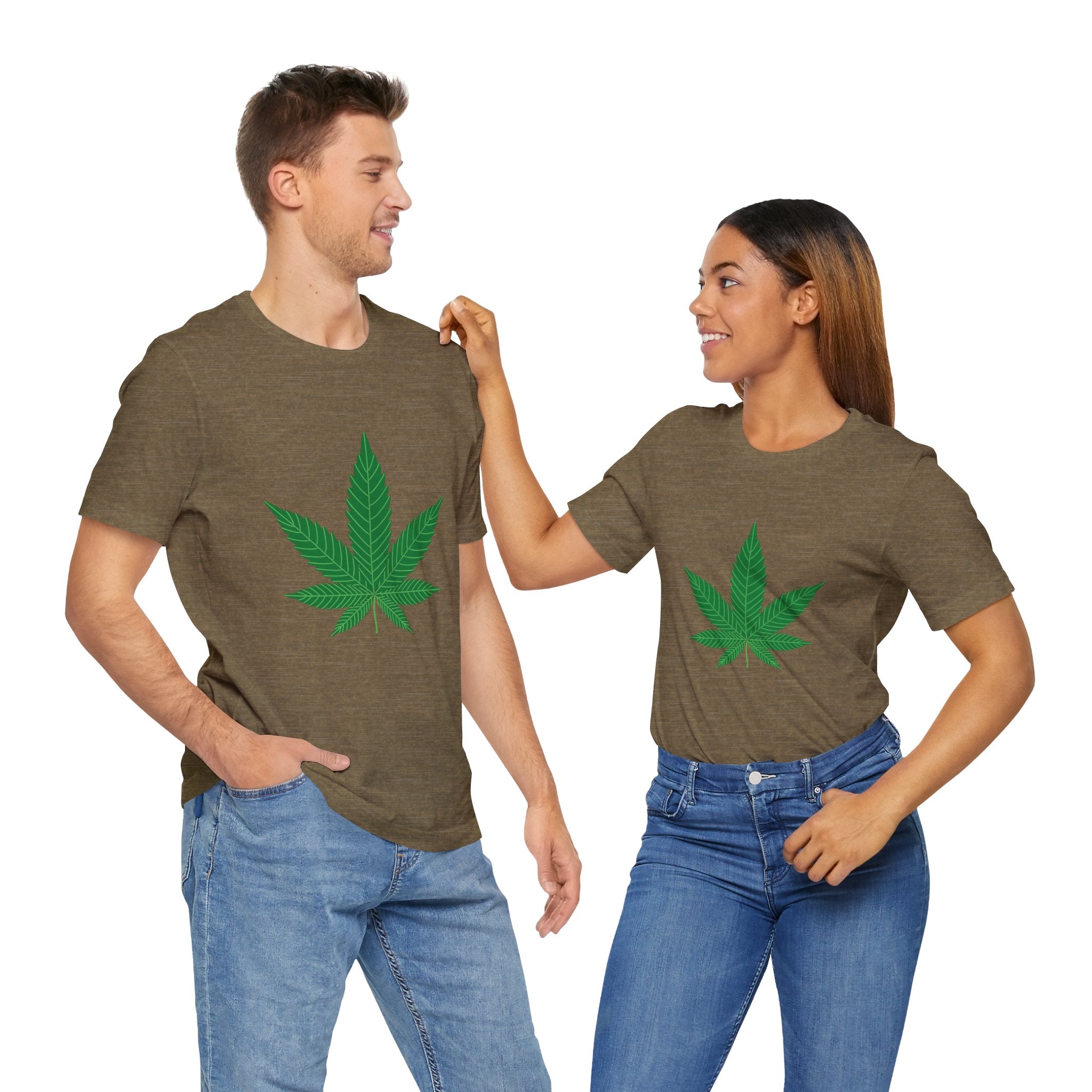 Custom Retro - a - go - go Series Herb Leaf Unisex Jersey Short Sleeve T - Shirt - POPvault