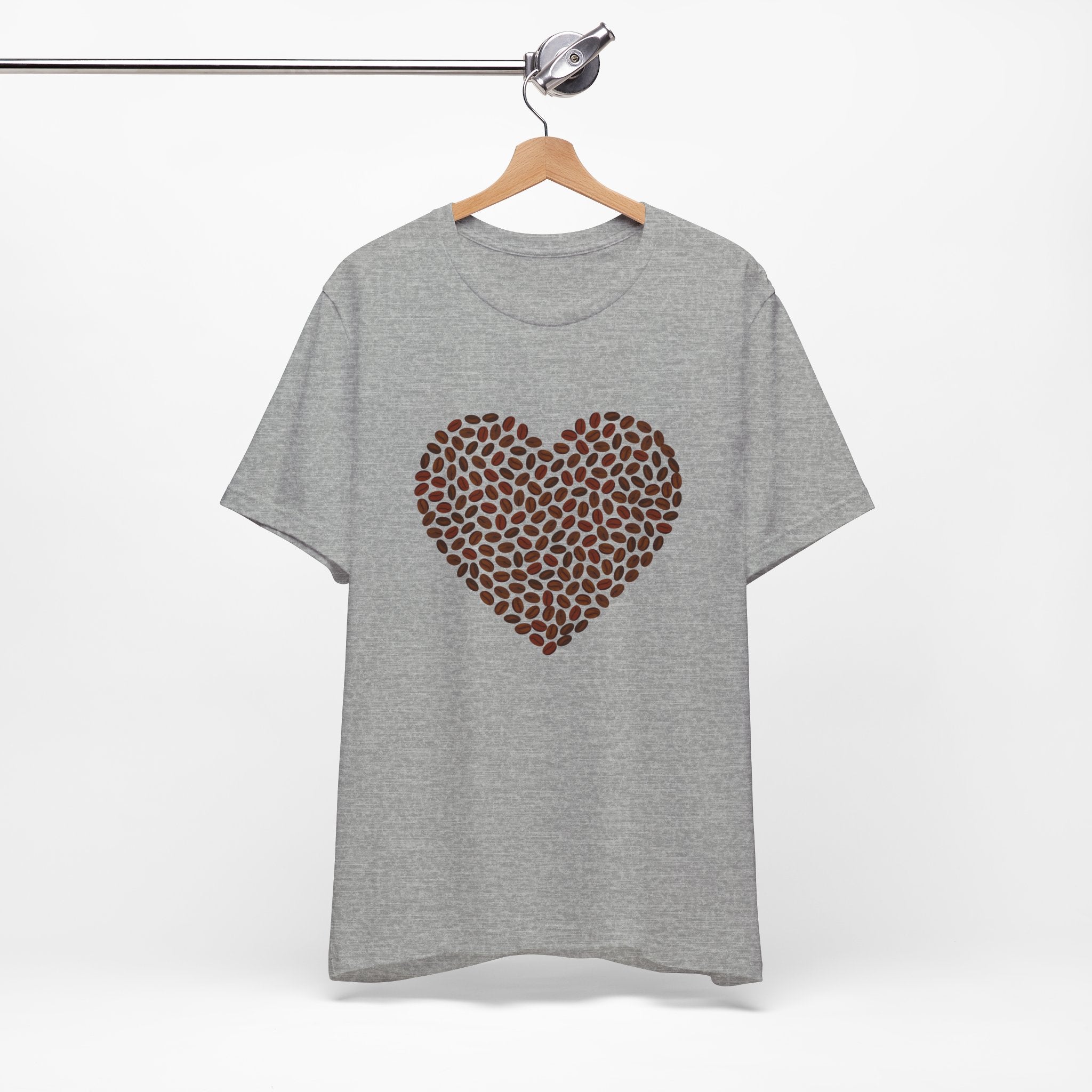 Custom Retro - a - go - go Series Coffee Bean Heart Unisex Jersey Short Sleeve T - Shirt - POPvault