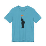 Custom Retro-a-go-go Series Lady Liberty Unisex Jersey Short Sleeve T-Shirt - POPvault - 28251230493221010148