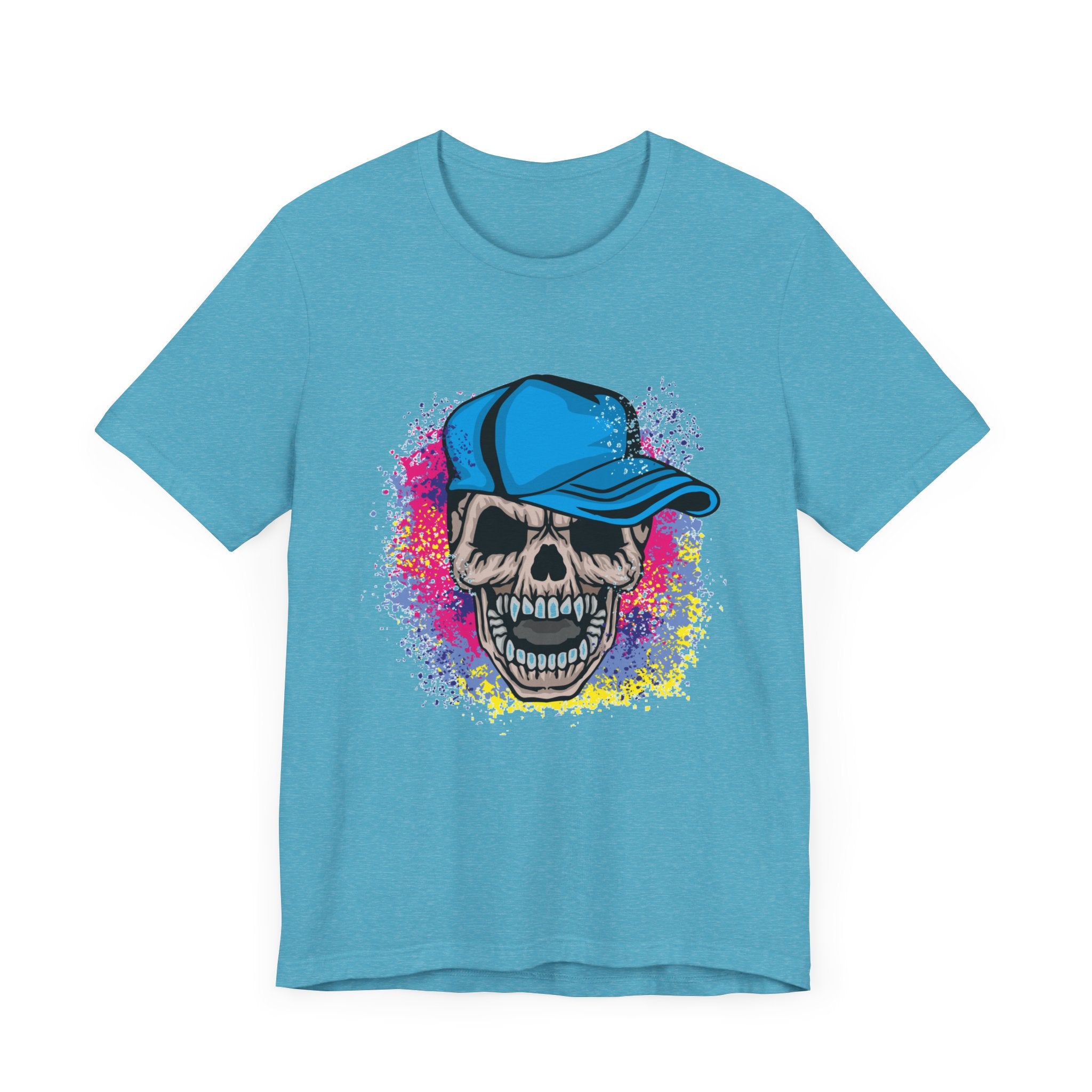 Custom Retro-a-go-go Series Grunge Skull Unisex Jersey Short Sleeve T-Shirt - POPvault - 12647754981836264542