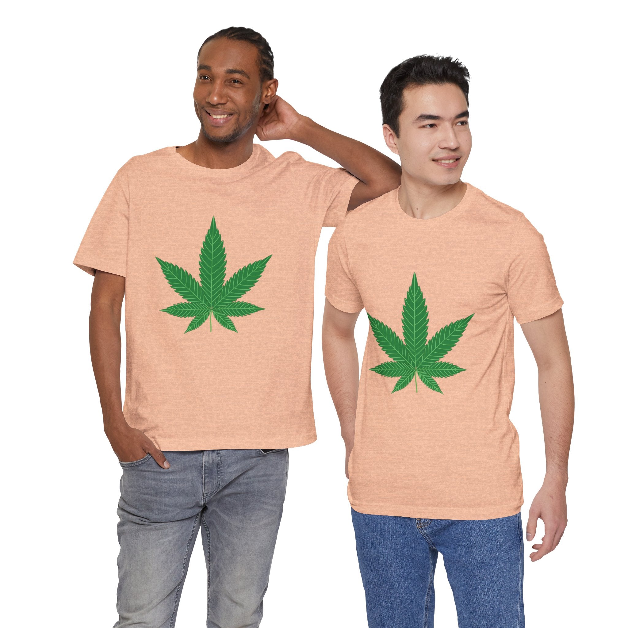 Custom Retro - a - go - go Series Herb Leaf Unisex Jersey Short Sleeve T - Shirt - POPvault