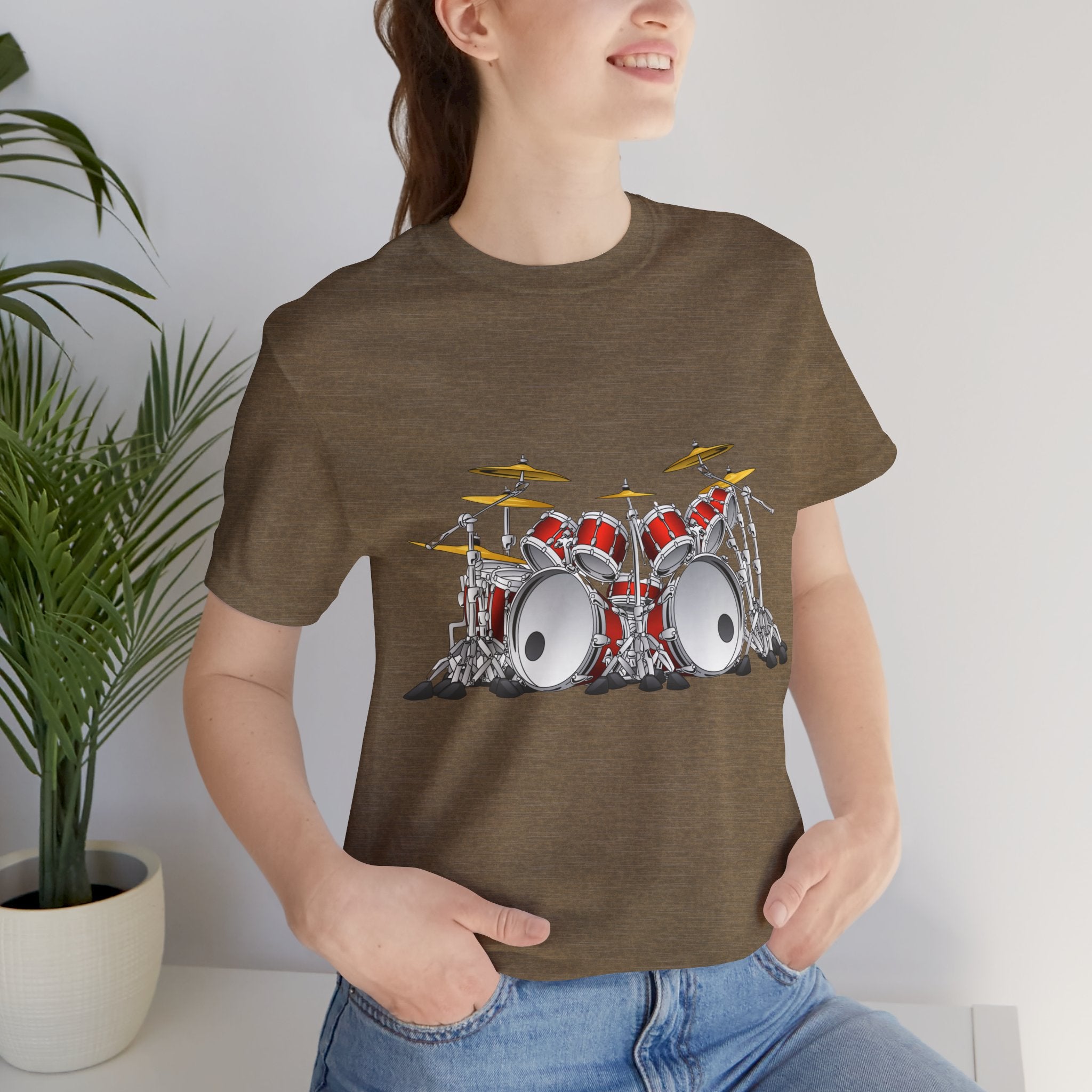 Custom Retro-a-go-go Series Drum Kit Unisex Jersey Short Sleeve T-Shirt - POPvault - 18866709908260780742