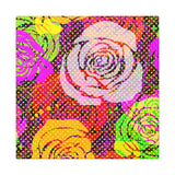 Colorful Pop Art Canvas Print - Rose Garden Unique Wall Decor