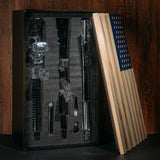 3 Gun Whiskey Decanter Set AR15, AK47, & Rifle 1000ml in American Flag Box - POPvault