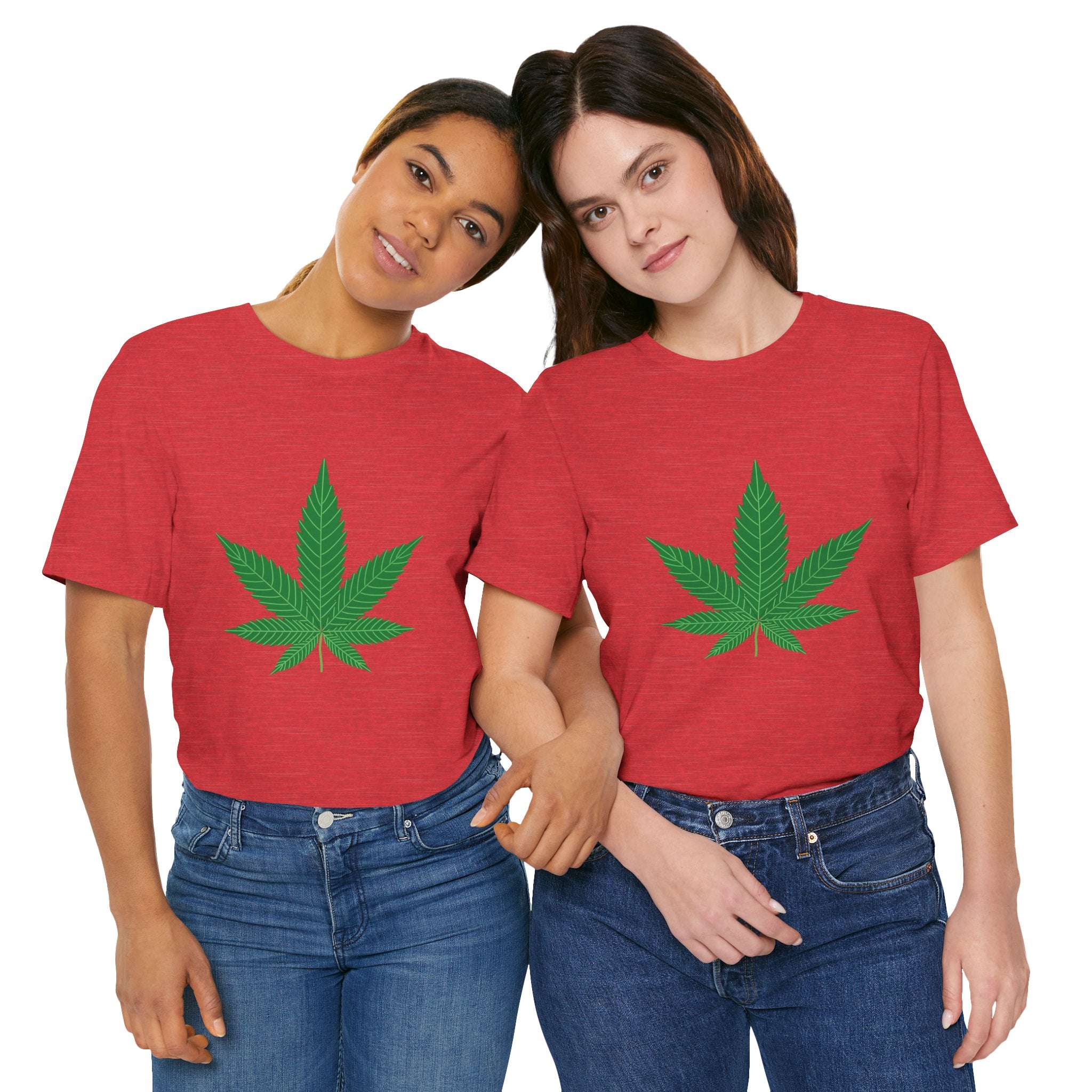 Custom Retro - a - go - go Series Herb Leaf Unisex Jersey Short Sleeve T - Shirt - POPvault