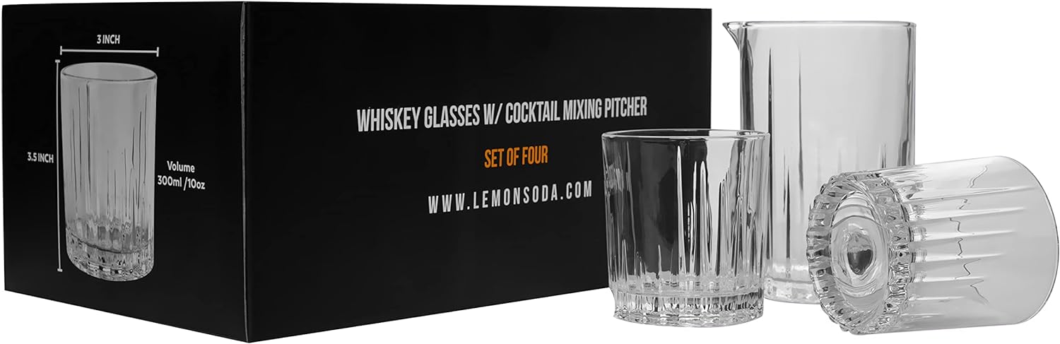 360 Rotating Old Fashioned Glass Set With Mixing Pitchers - POPvault