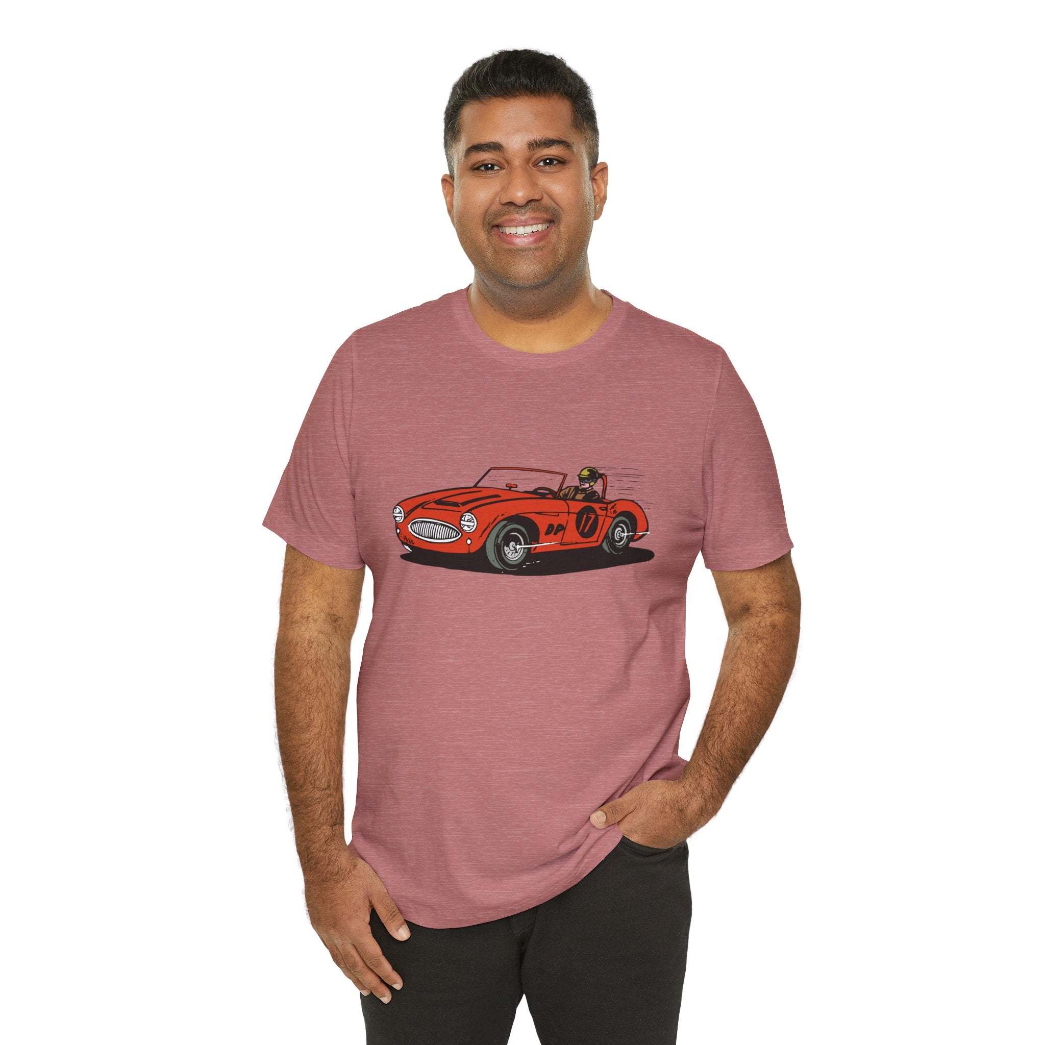 Custom Retro - a - go - go Series Retro Race Car Unisex Jersey Short Sleeve T - Shirt - POPvault