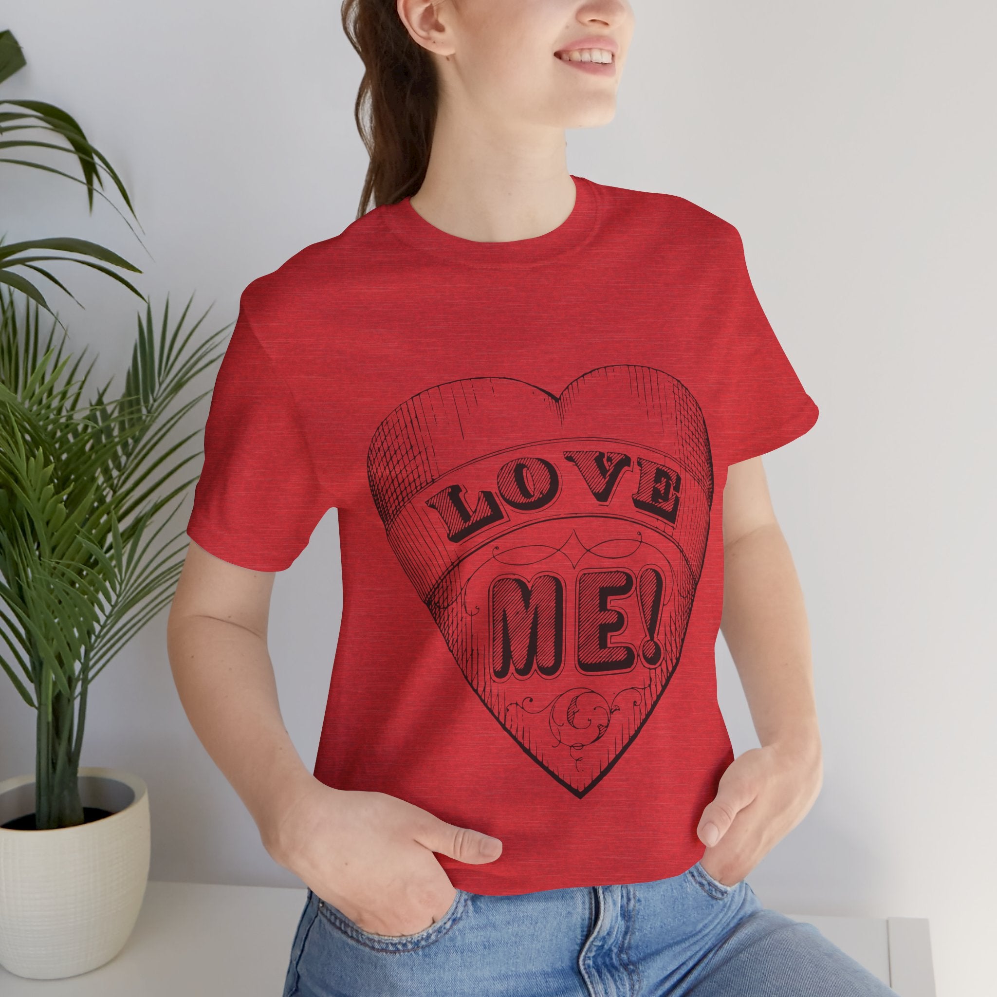 Custom Retro - a - go - go Series Love Me Unisex Jersey Short Sleeve T - Shirt - POPvault