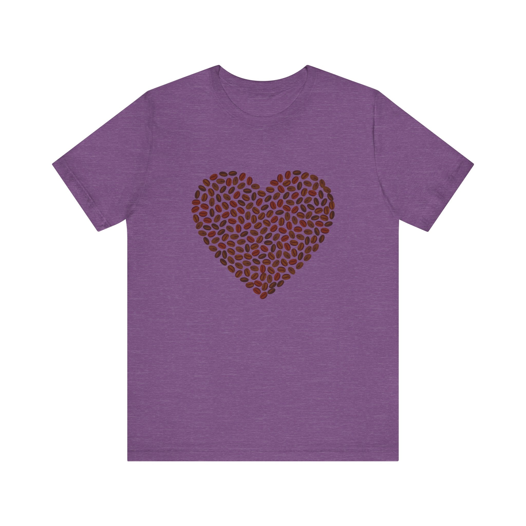 Custom Retro - a - go - go Series Coffee Bean Heart Unisex Jersey Short Sleeve T - Shirt - POPvault