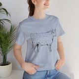 Custom Retro-a-go-go Series Cow Parts Unisex Jersey Short Sleeve T-Shirt - POPvault - 11744179210426021903