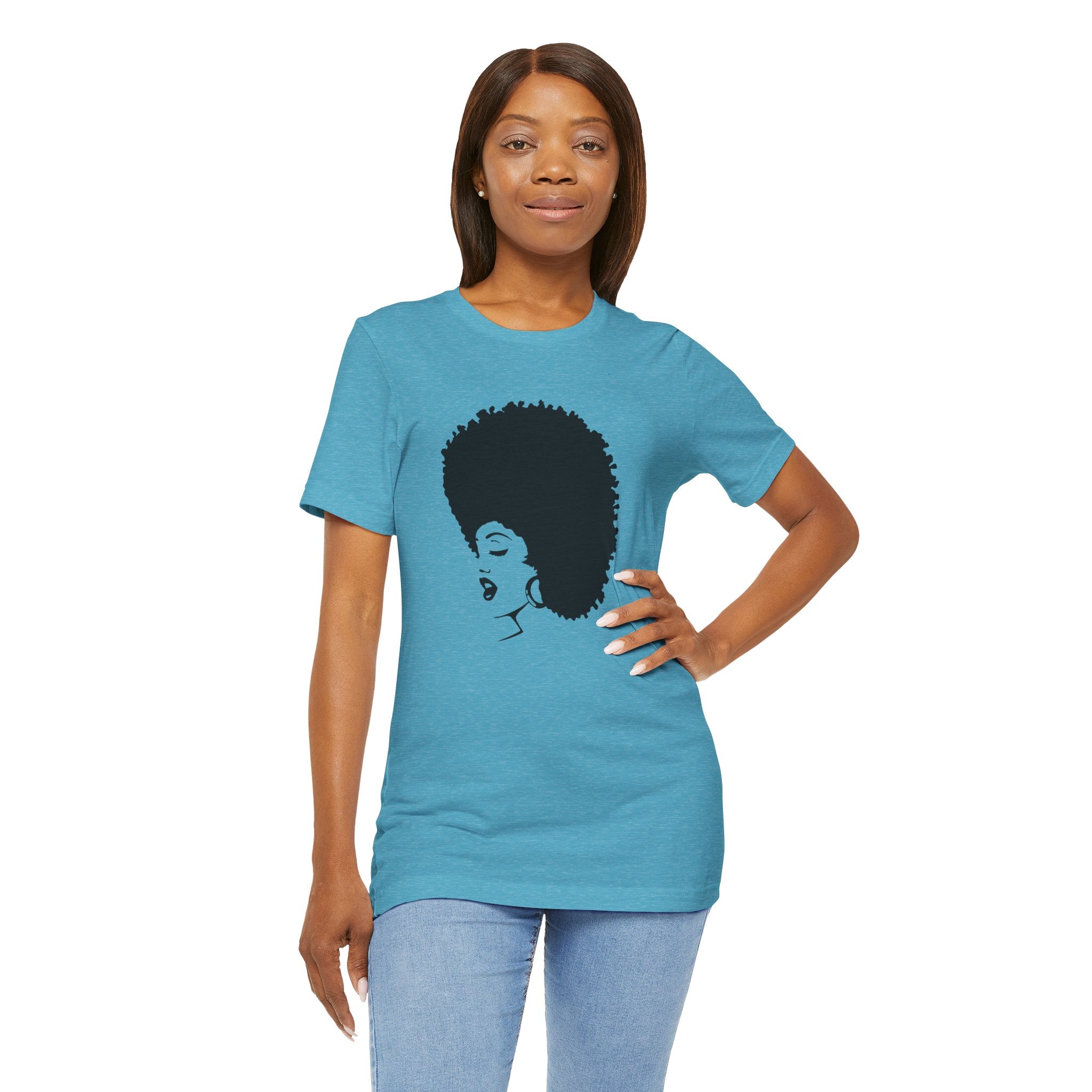 Custom Retro - a - go - go Series 70's Afro Unisex Jersey Short Sleeve T - Shirt - POPvault