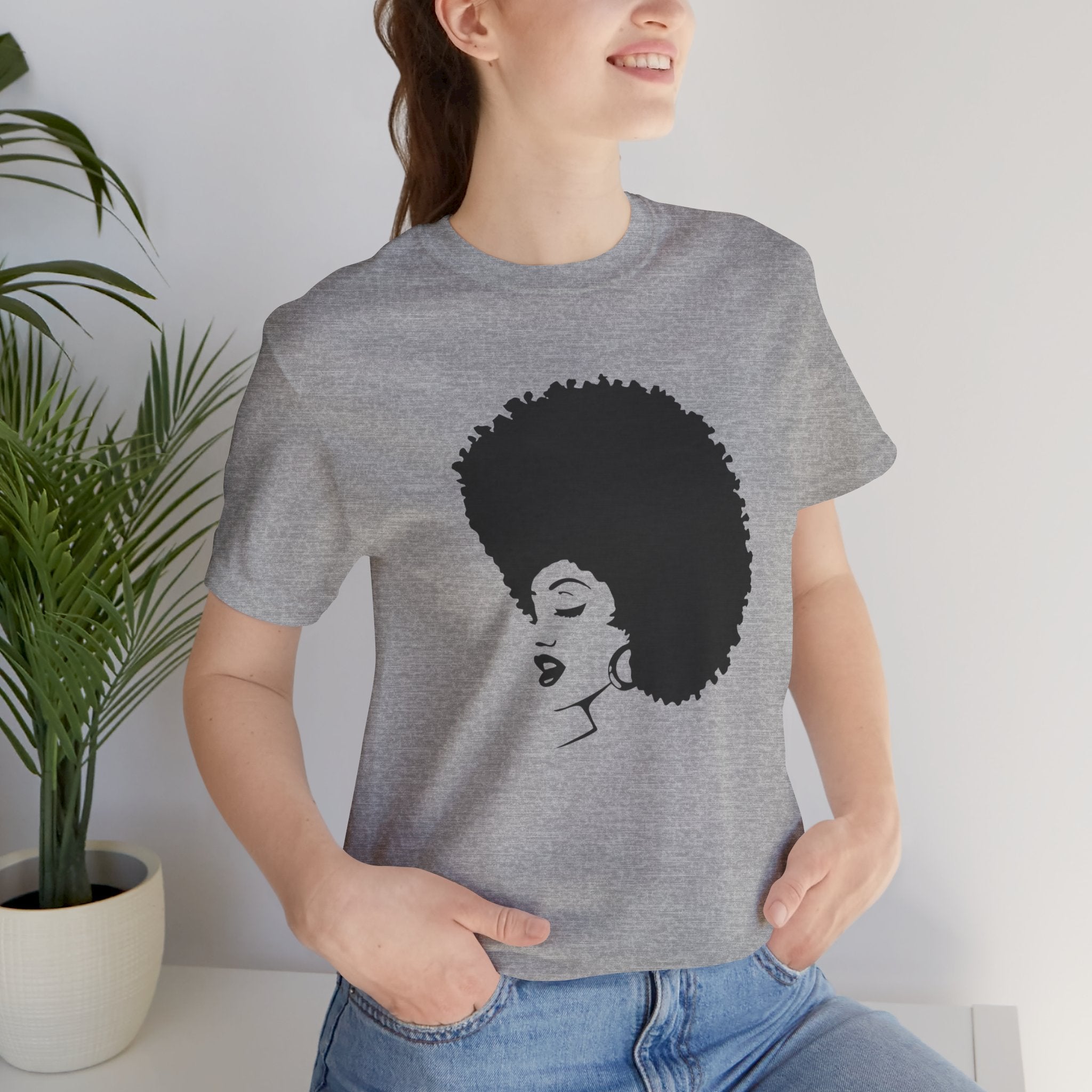 Custom Retro - a - go - go Series 70's Afro Unisex Jersey Short Sleeve T - Shirt - POPvault