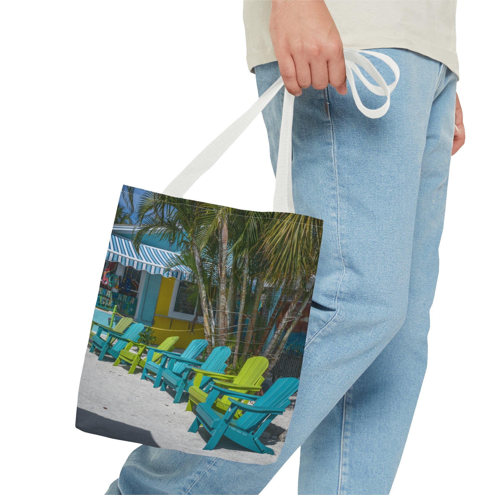 Custom Beach Life Vistas Beach Chairs Tote Bag - POPvault