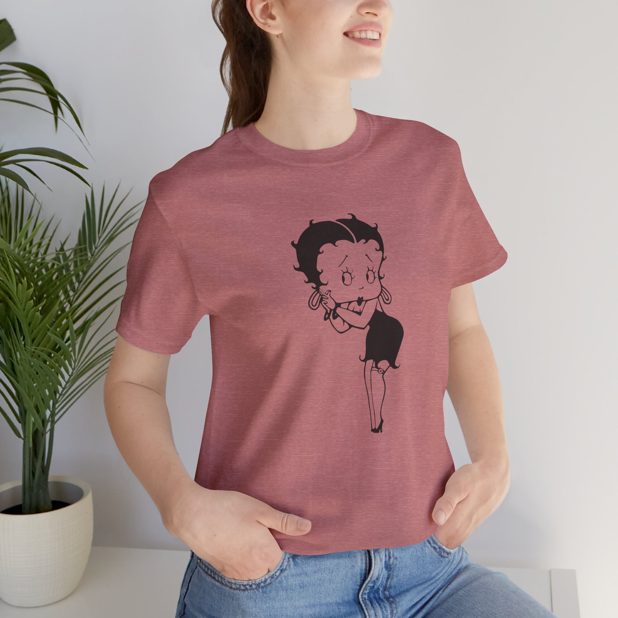 Custom Retro - a - go - go Series Betty Boop Unisex Jersey Short Sleeve T - Shirt - POPvault