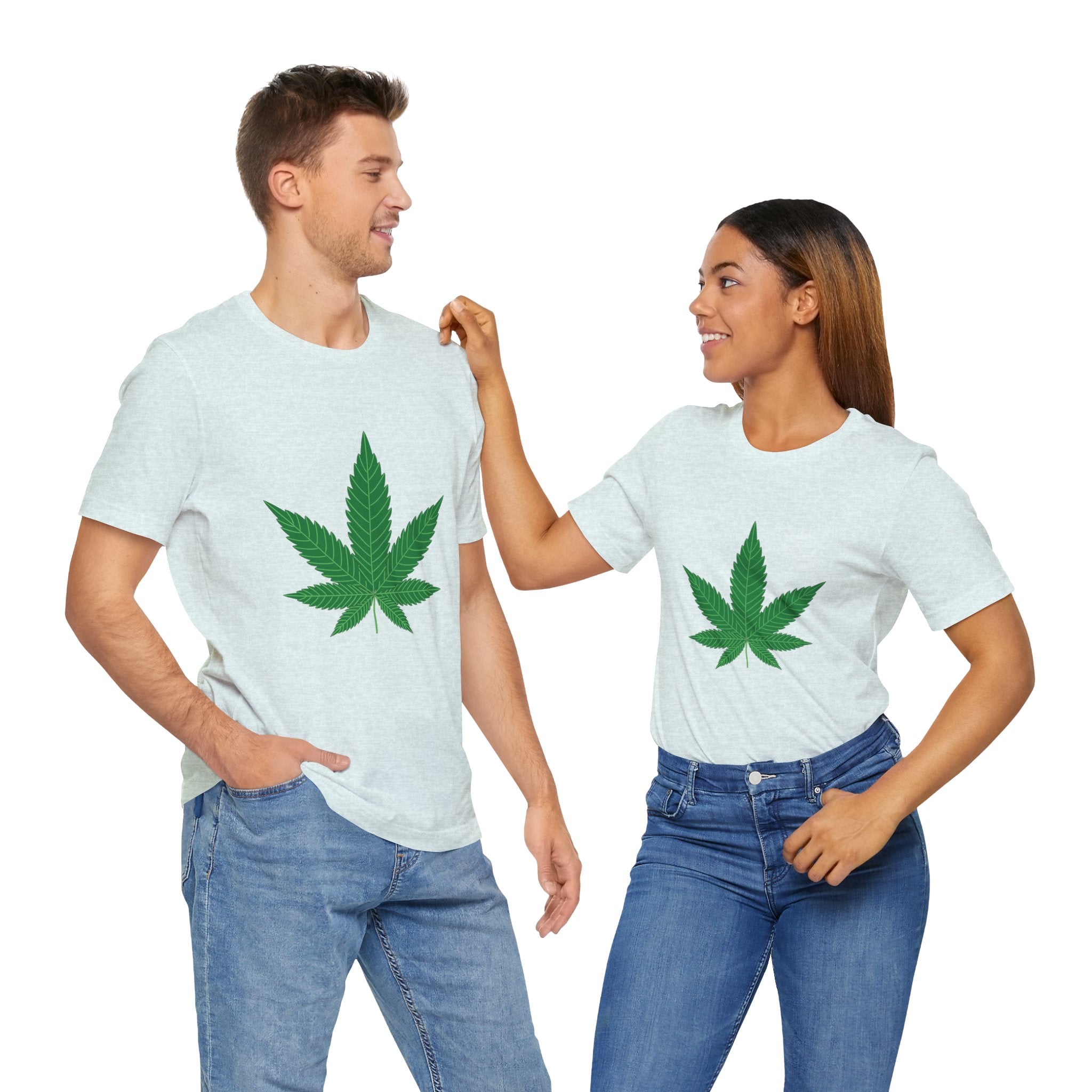 Custom Retro - a - go - go Series Herb Leaf Unisex Jersey Short Sleeve T - Shirt - POPvault