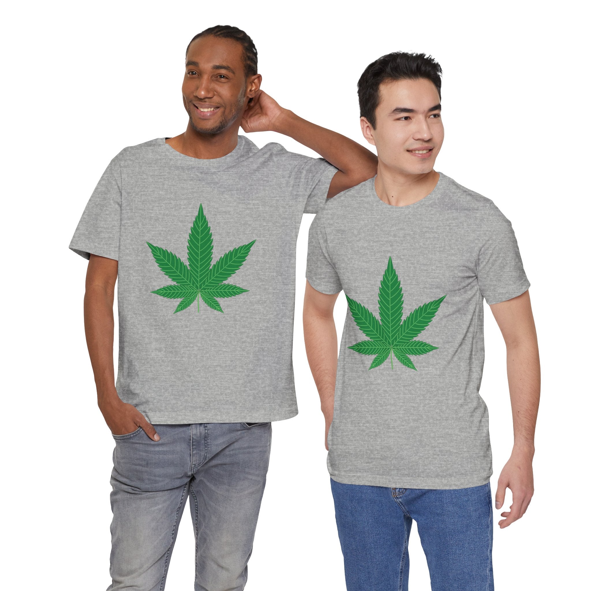 Custom Retro - a - go - go Series Herb Leaf Unisex Jersey Short Sleeve T - Shirt - POPvault