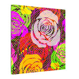 Colorful Pop Art Canvas Print - Rose Garden Unique Wall Decor