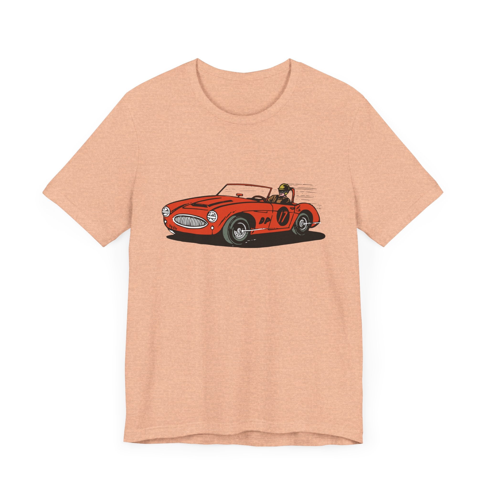 Custom Retro - a - go - go Series Retro Race Car Unisex Jersey Short Sleeve T - Shirt - POPvault