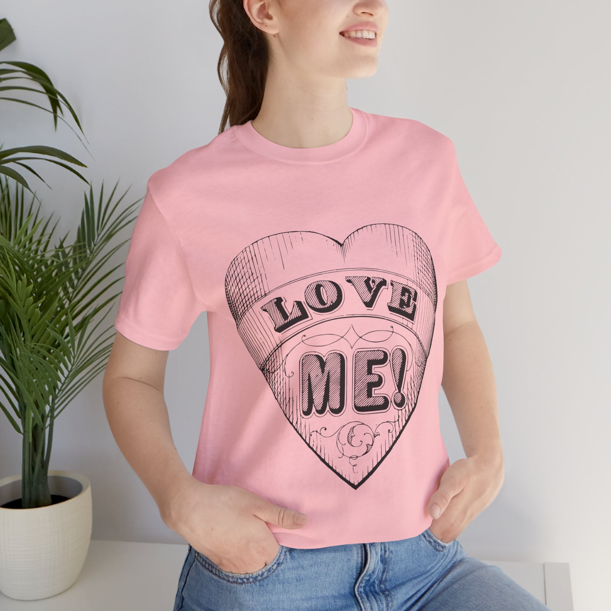 Custom Retro - a - go - go Series Love Me Unisex Jersey Short Sleeve T - Shirt - POPvault