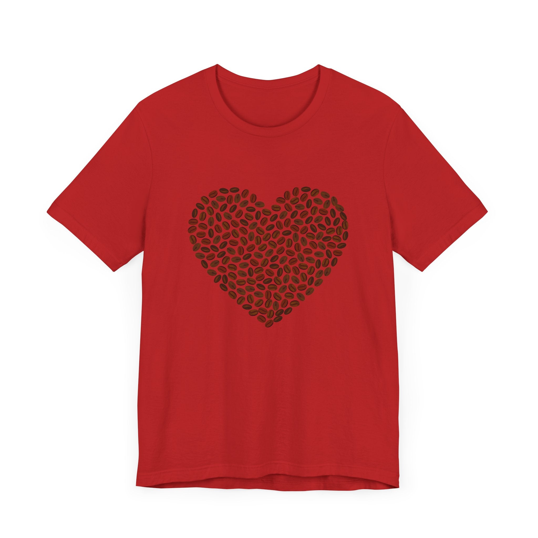 Custom Retro - a - go - go Series Coffee Bean Heart Unisex Jersey Short Sleeve T - Shirt - POPvault