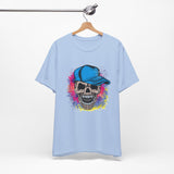 Custom Retro - a - go - go Series Grunge Skull Unisex Jersey Short Sleeve T - Shirt - POPvault