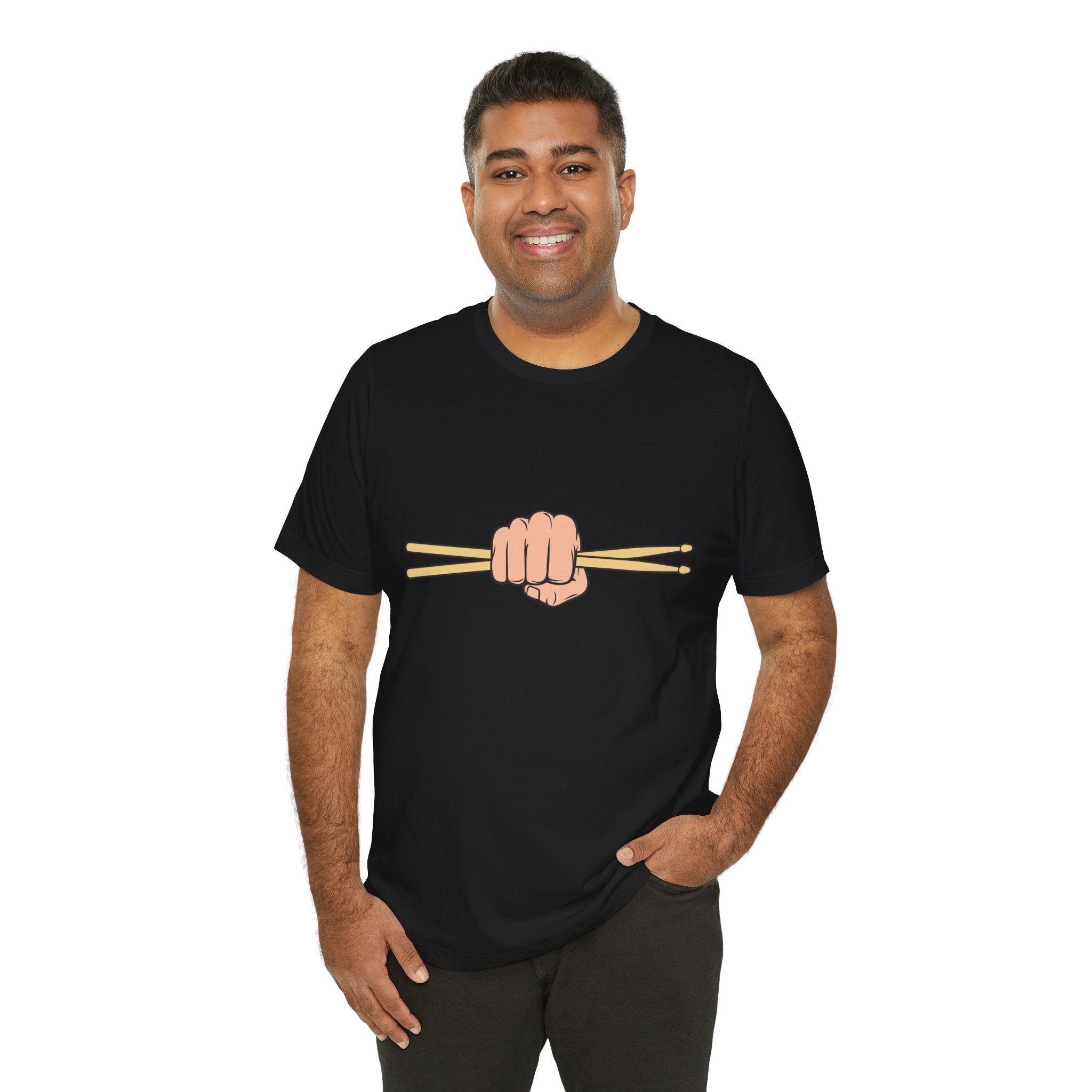 Custom Retro - a - go - go Series Drum Sticks Unisex Jersey Short Sleeve T - Shirt - POPvault