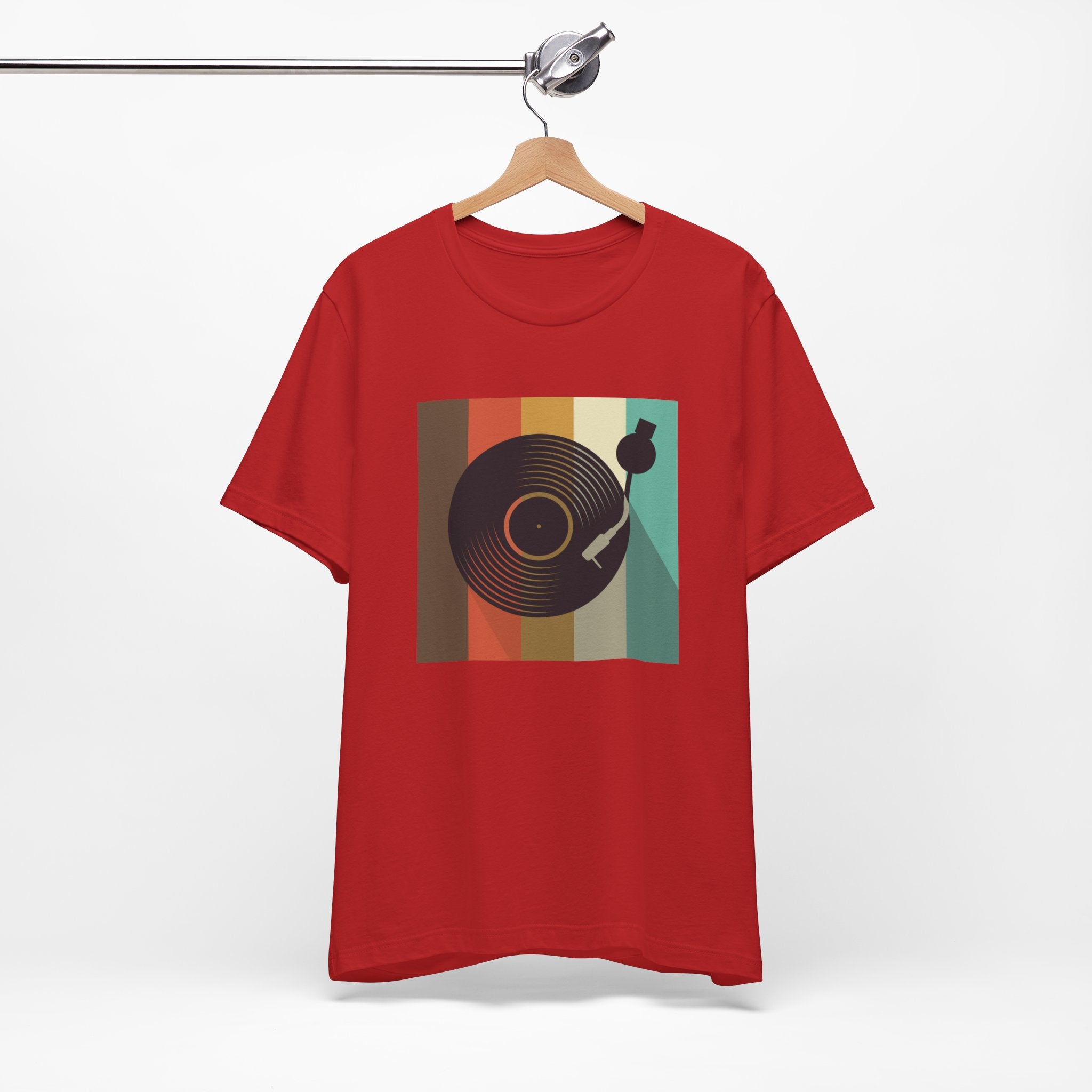 Custom Retro - a - go - go Series Record Color Graphic Unisex Jersey Short Sleeve T - Shirt - POPvault