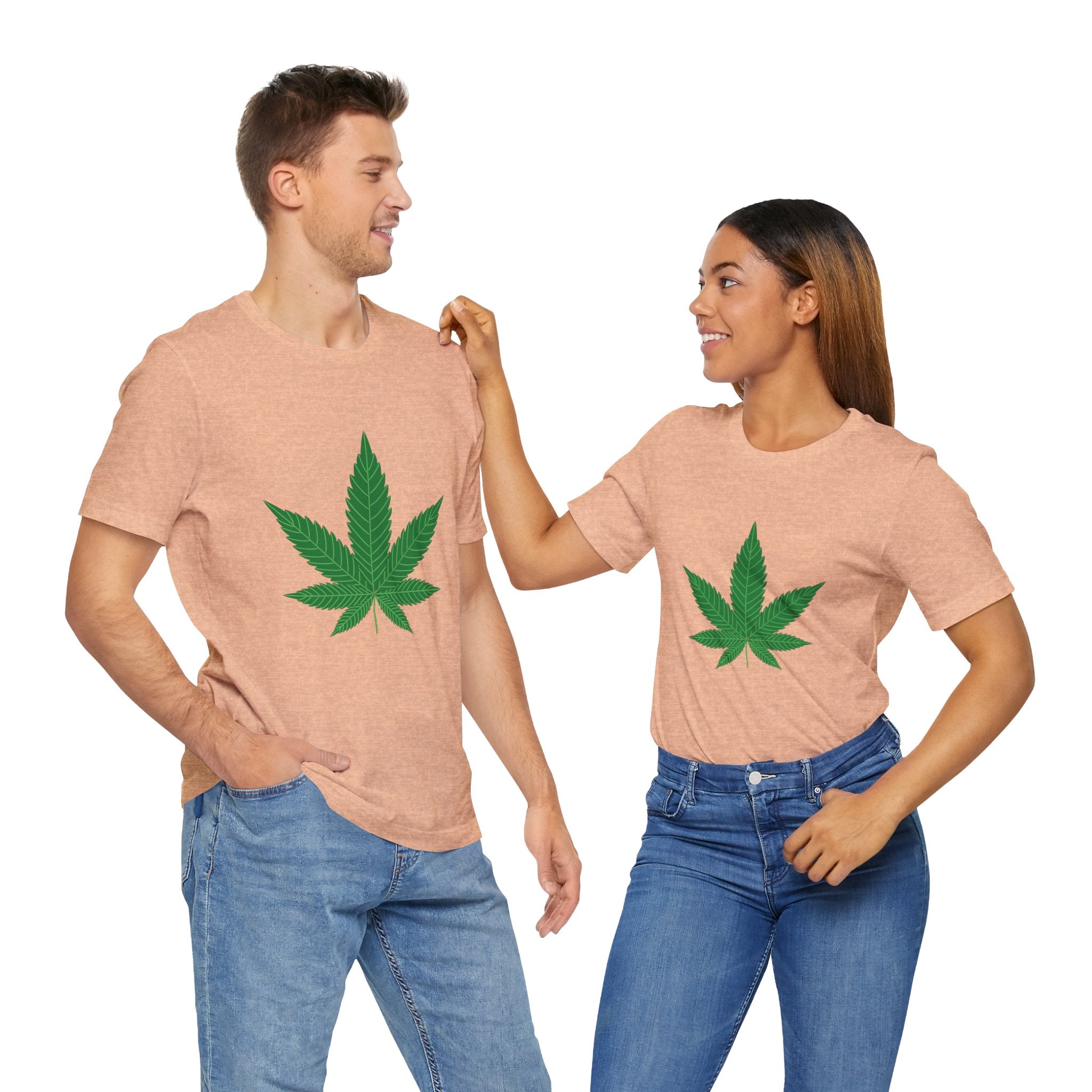 Custom Retro - a - go - go Series Herb Leaf Unisex Jersey Short Sleeve T - Shirt - POPvault