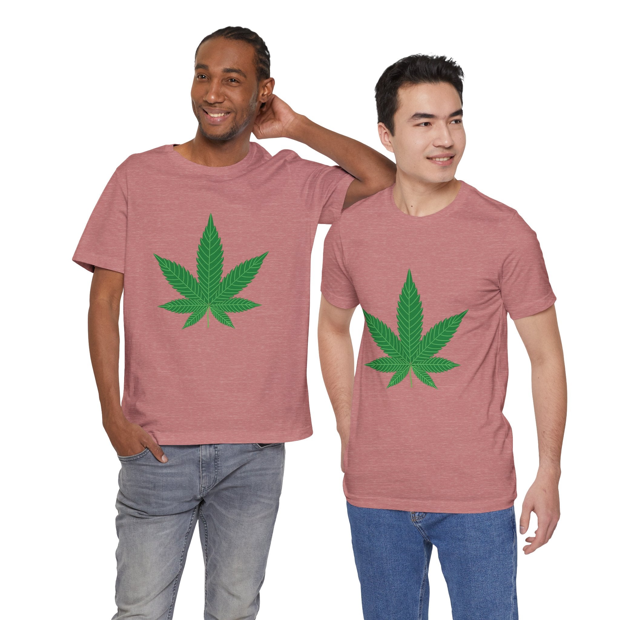 Custom Retro - a - go - go Series Herb Leaf Unisex Jersey Short Sleeve T - Shirt - POPvault