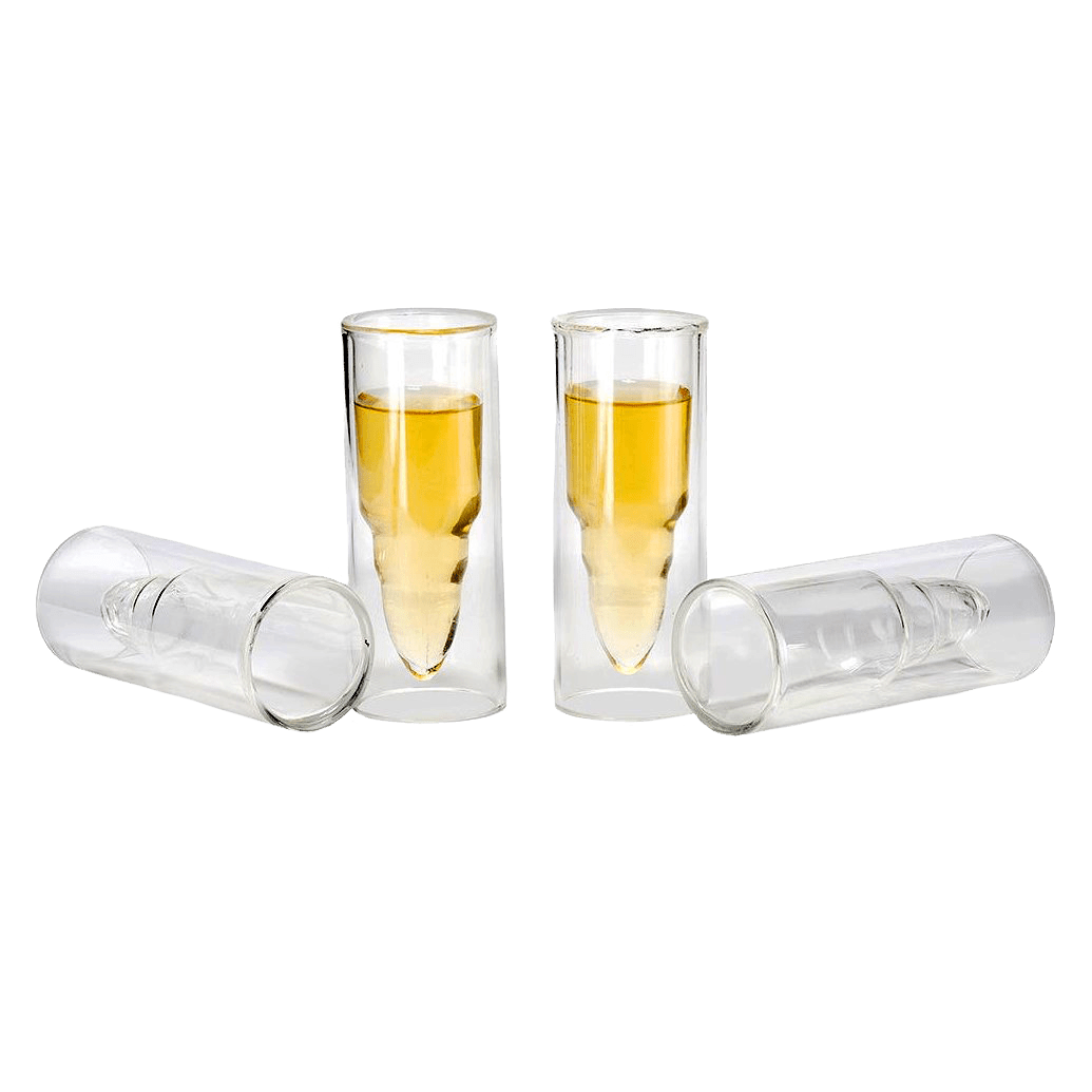 50 Caliber Shot Glass (Set of 4) - Each holds 2 Oz. - POPvault