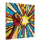 Colorful Pop Art Canvas Print - Power To The People Unique Wall Decor