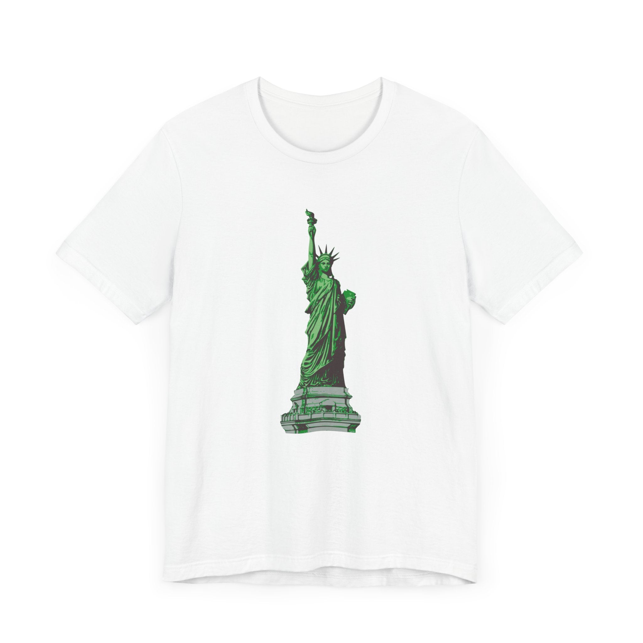 Custom Retro - a - go - go Series Statue of Liberty Unisex Jersey Short Sleeve T - Shirt - POPvault