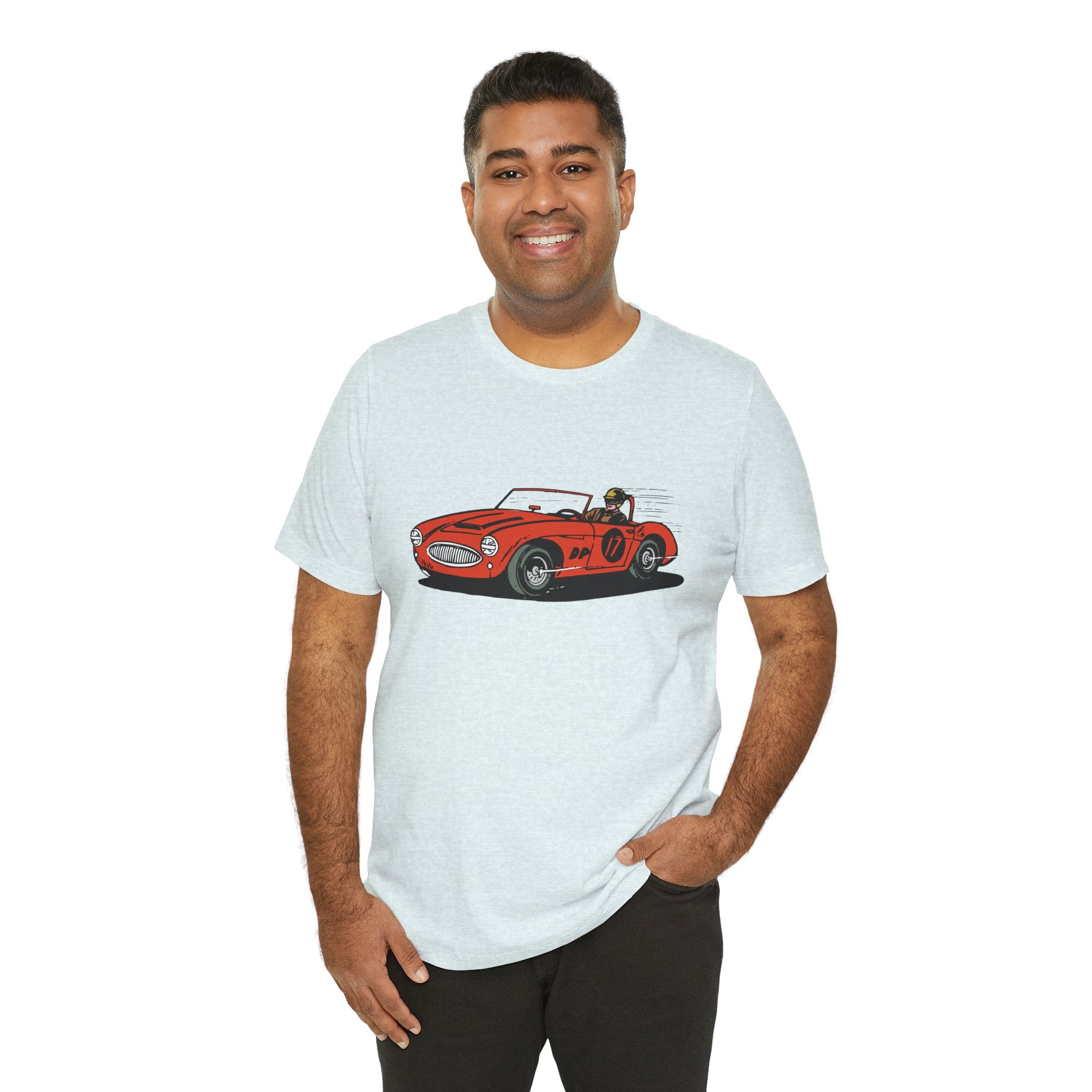 Custom Retro - a - go - go Series Retro Race Car Unisex Jersey Short Sleeve T - Shirt - POPvault