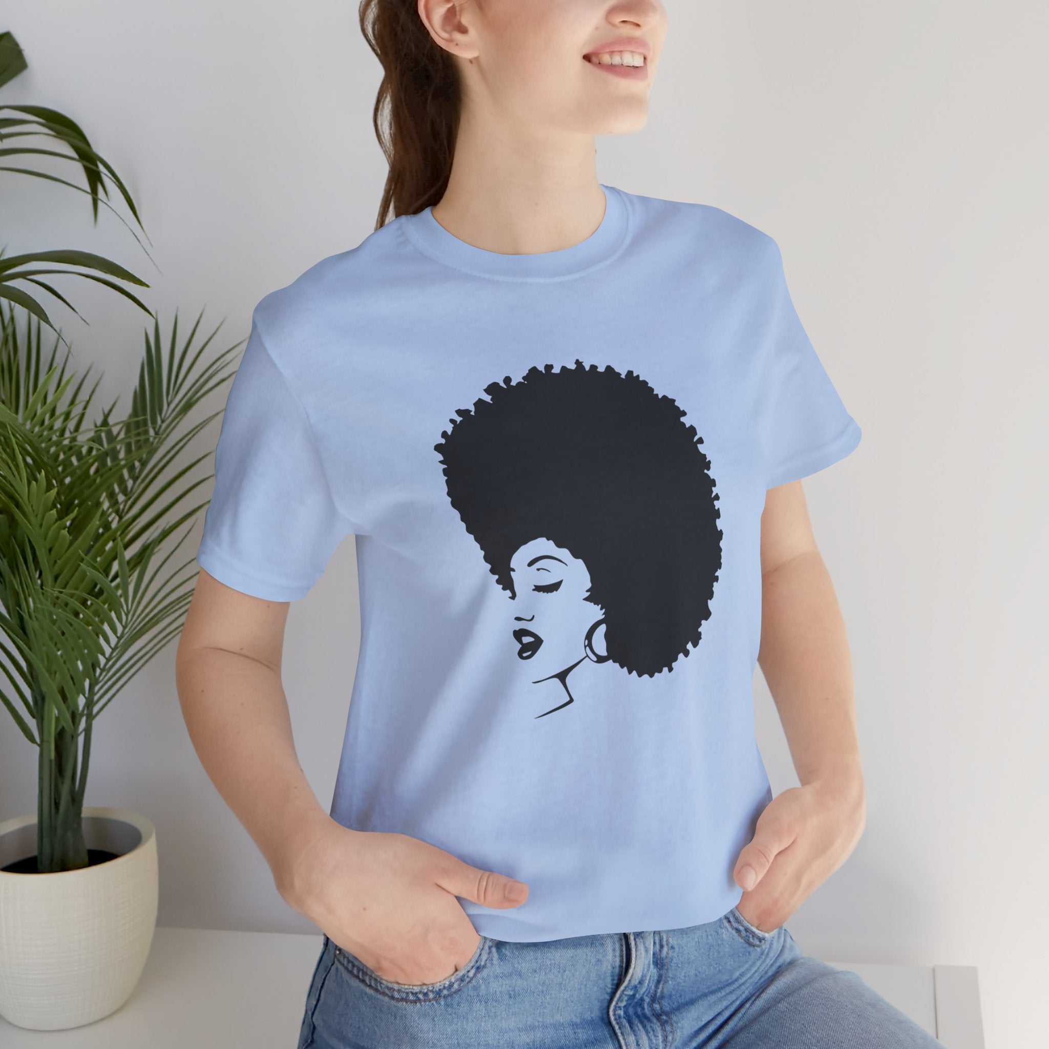 Custom Retro - a - go - go Series 70's Afro Unisex Jersey Short Sleeve T - Shirt - POPvault