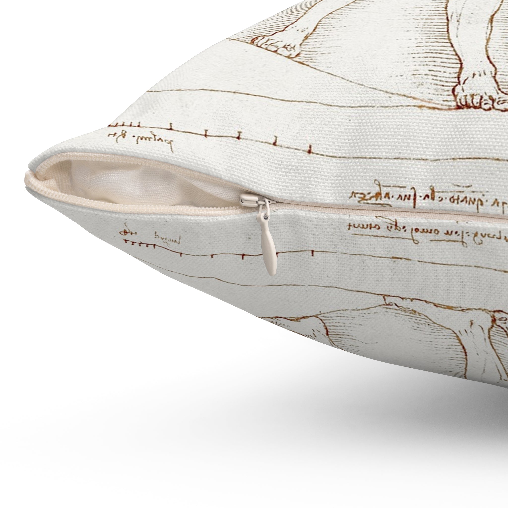 Masters of Art Leonardo da Vinci Vitruvian Man Square Indoor Accent Pillow