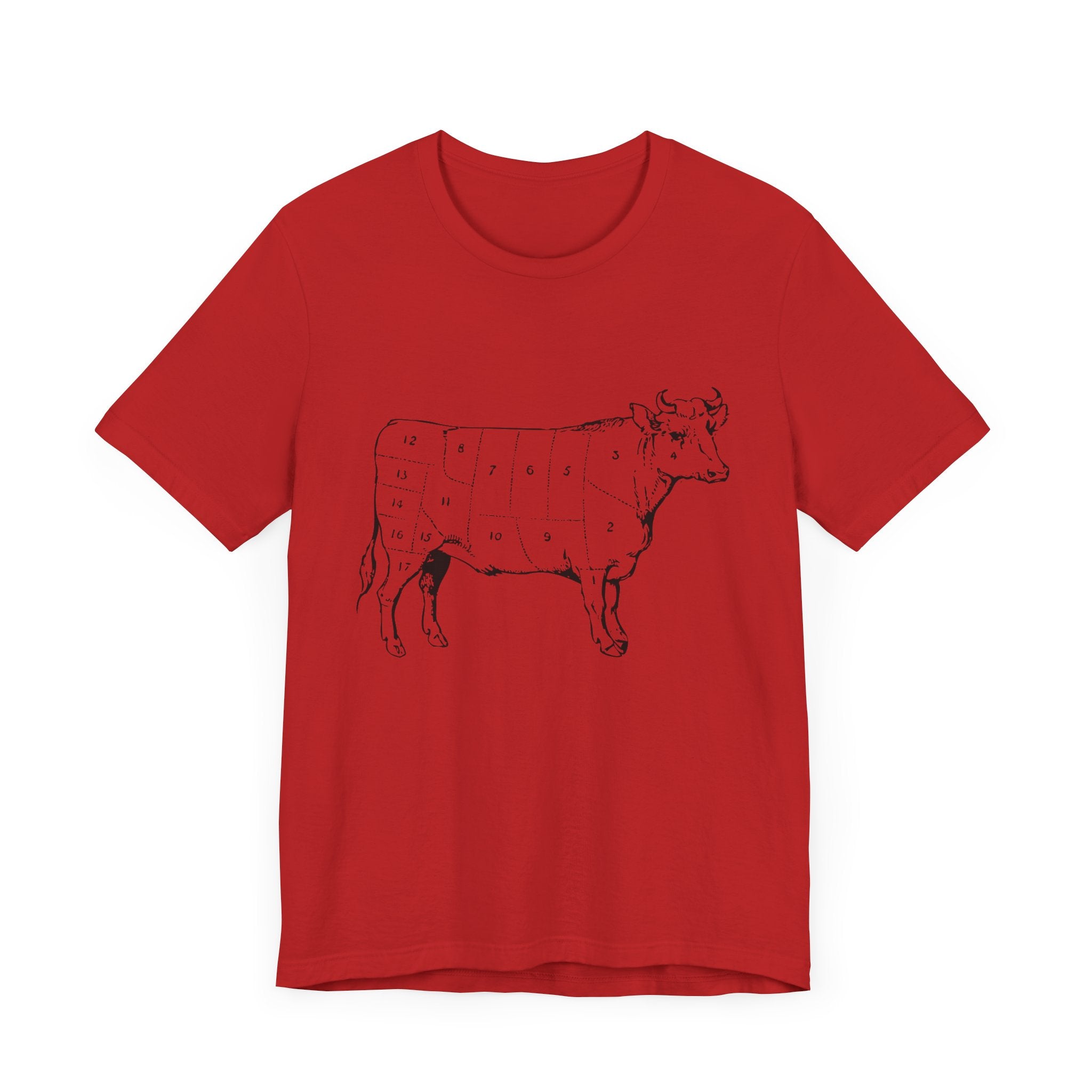Custom Retro-a-go-go Series Cow Parts Unisex Jersey Short Sleeve T-Shirt - POPvault - 11744179210426021903