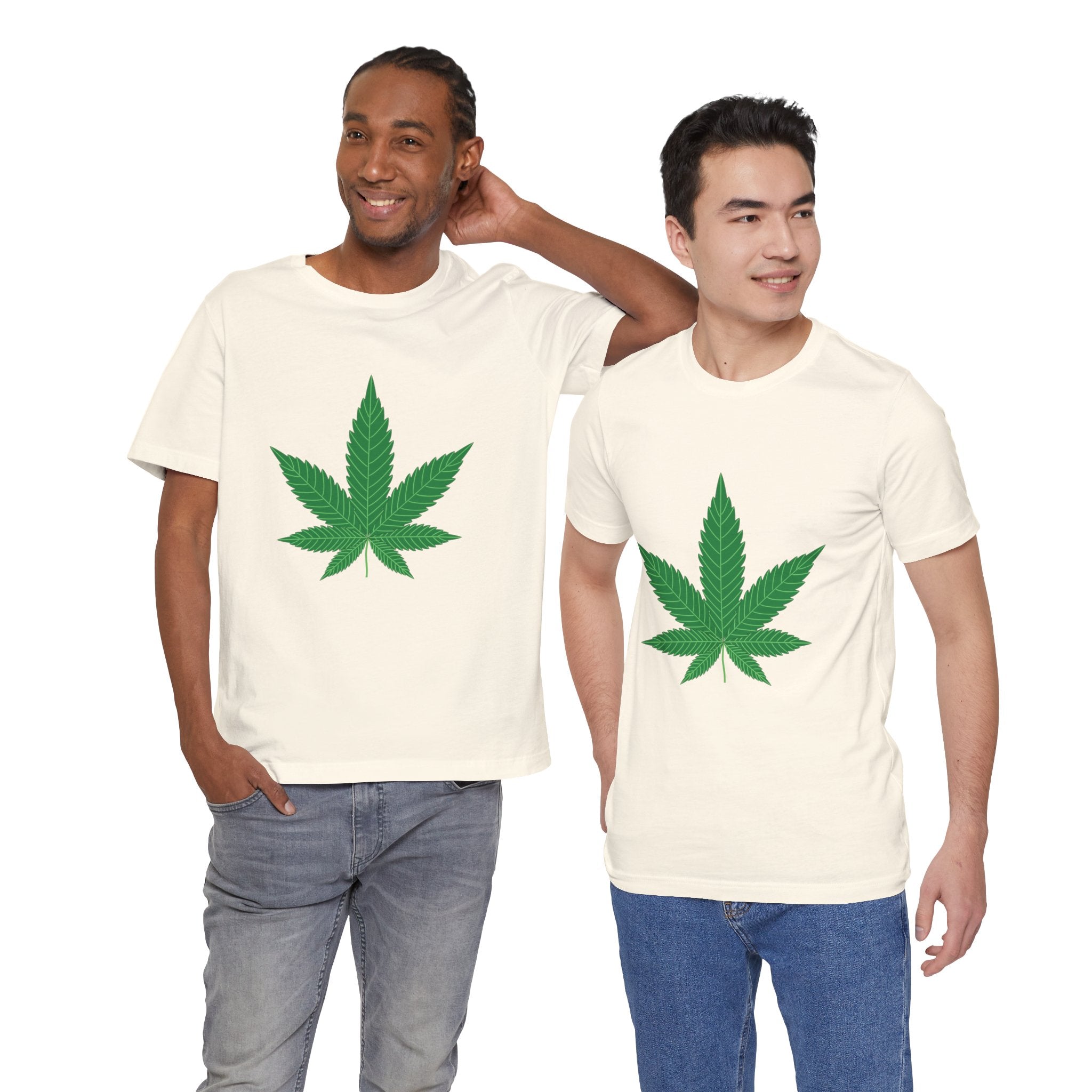 Custom Retro - a - go - go Series Herb Leaf Unisex Jersey Short Sleeve T - Shirt - POPvault