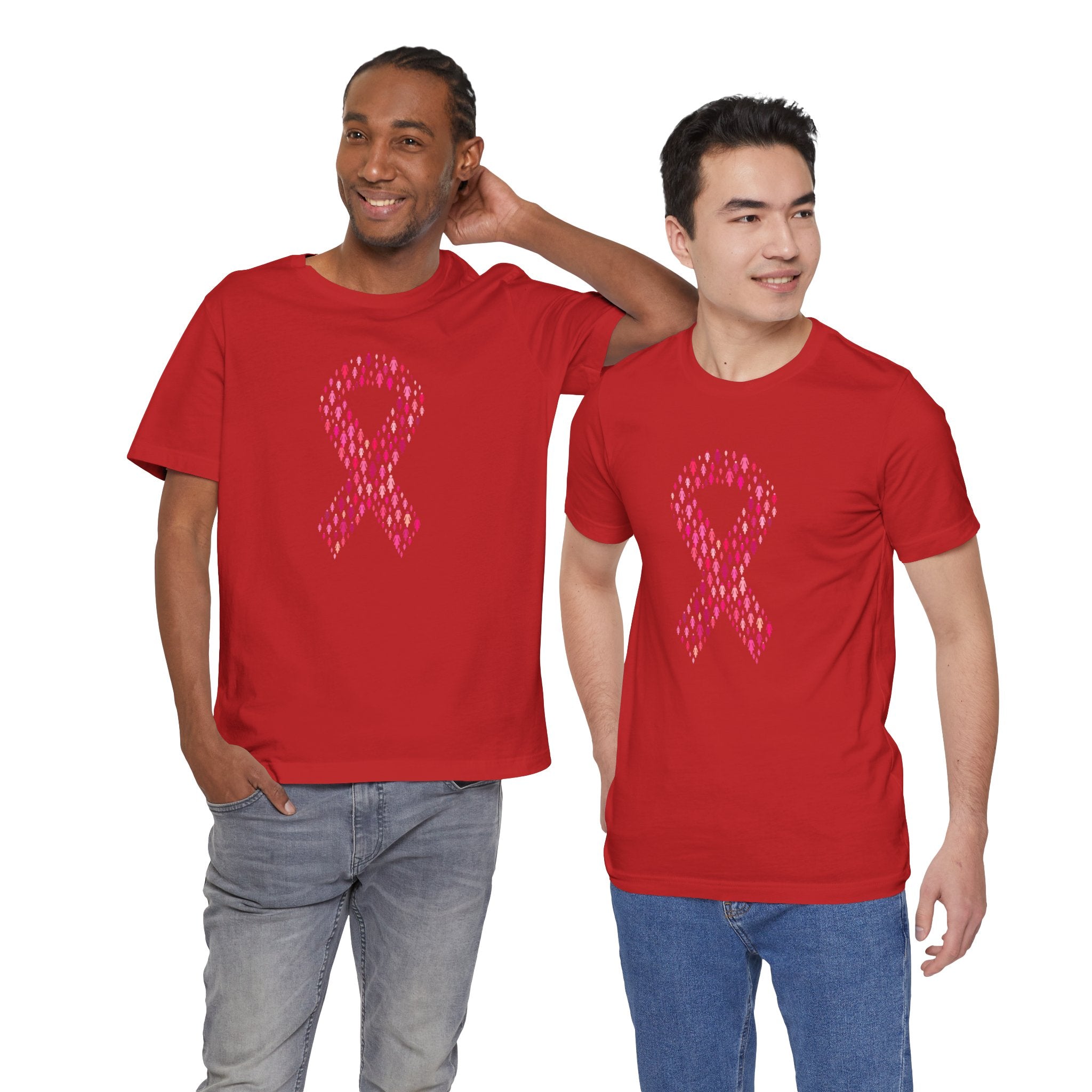 Custom Retro-a-go-go Series Pink Ribbons Unisex Jersey Short Sleeve T-Shirt - POPvault - 29070850310640067197