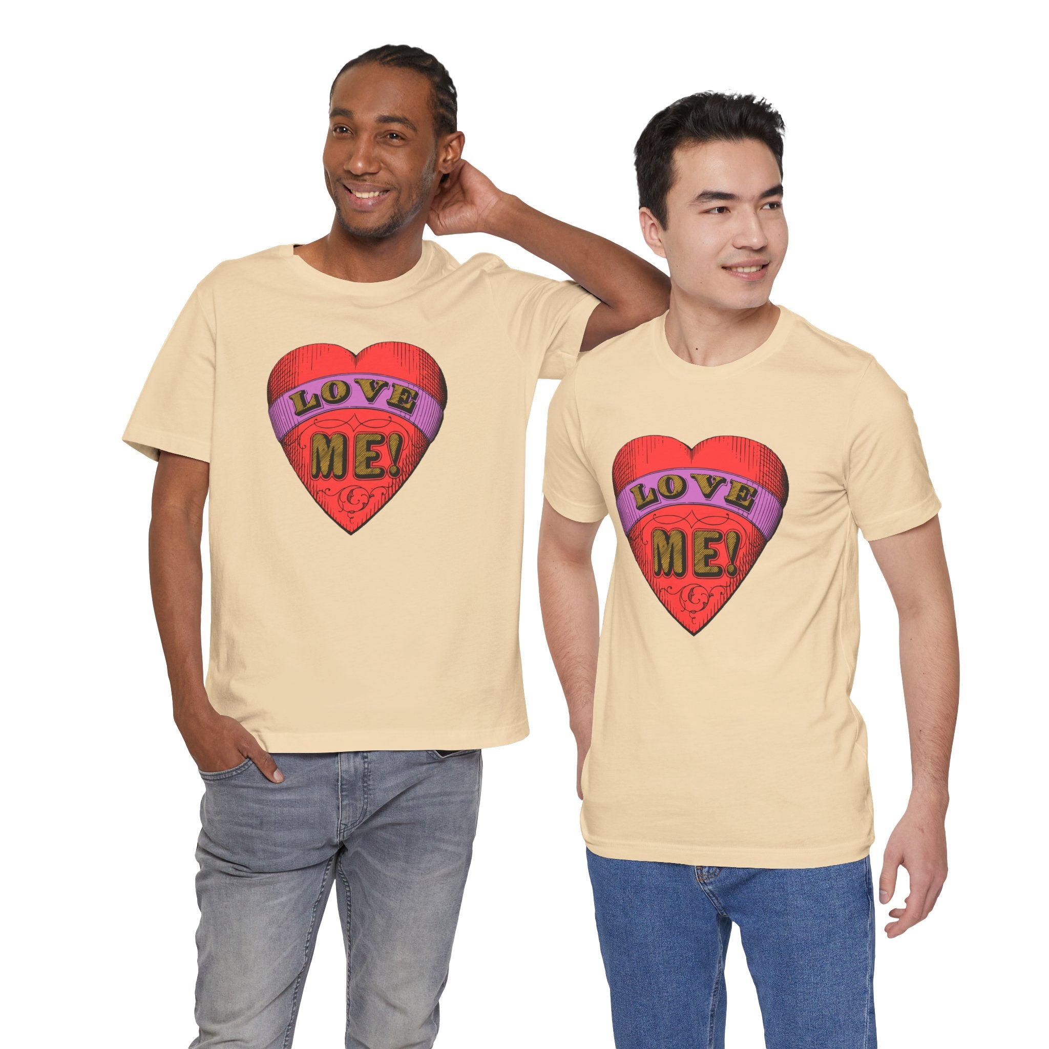 Custom Retro - a - go - go Series Love Me Color Unisex Jersey Short Sleeve T - Shirt - POPvault