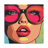 Colorful Pop Art Canvas Print - Woman In Sunglasses Unique Wall Decor
